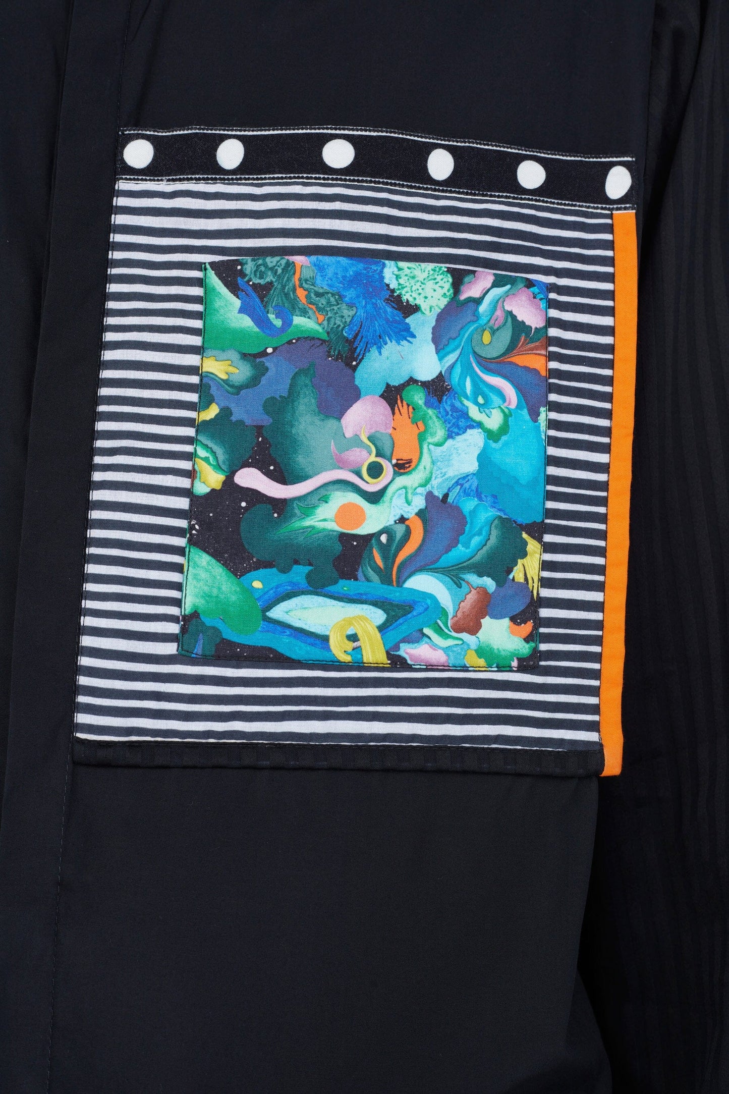 Modern Classic Shirt with Large Box Pocket and Bright Mixed Prints