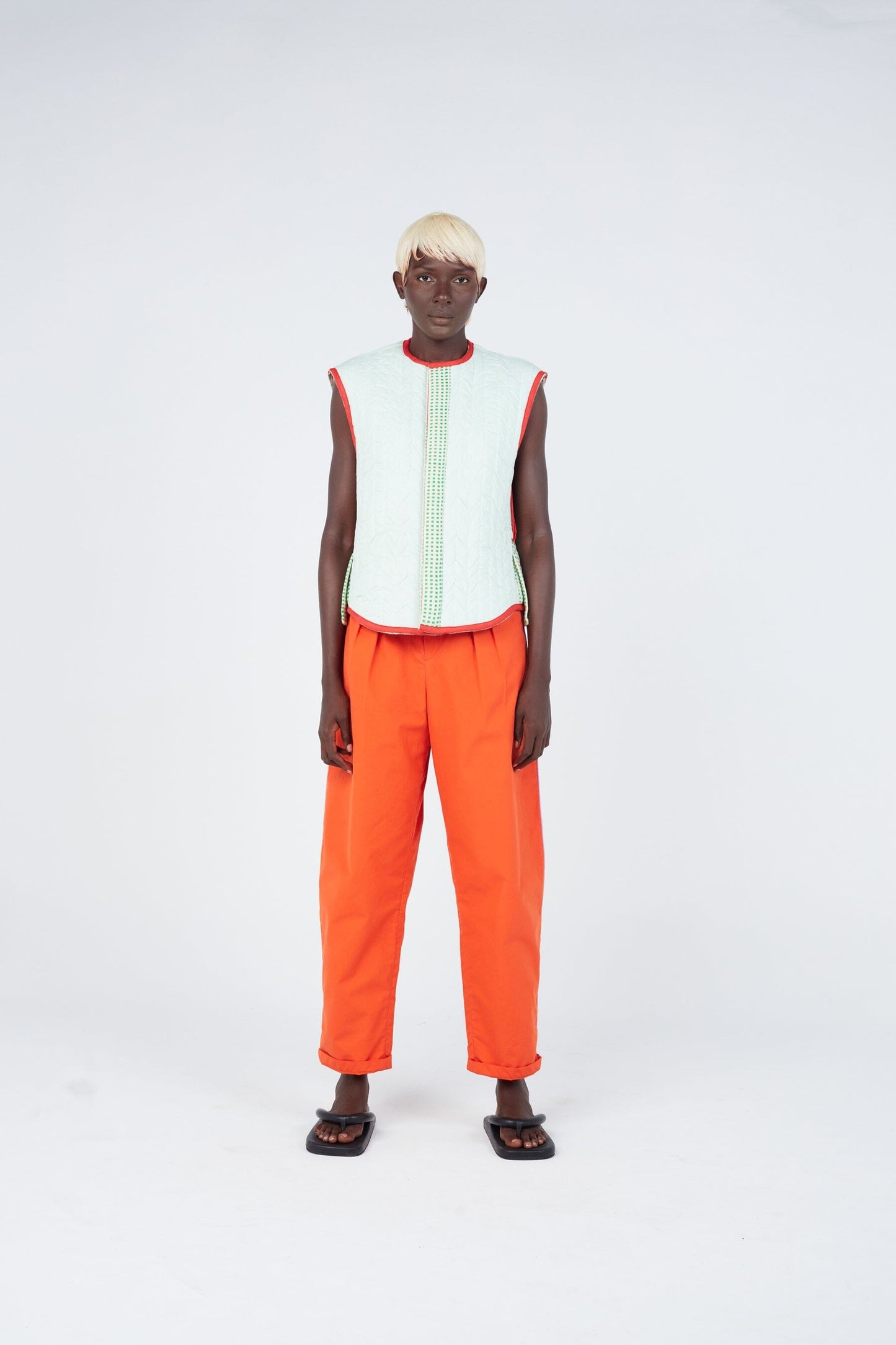 Reversible Check Weave Cropped Vest - Streetwear Style with Handwoven Check Pattern