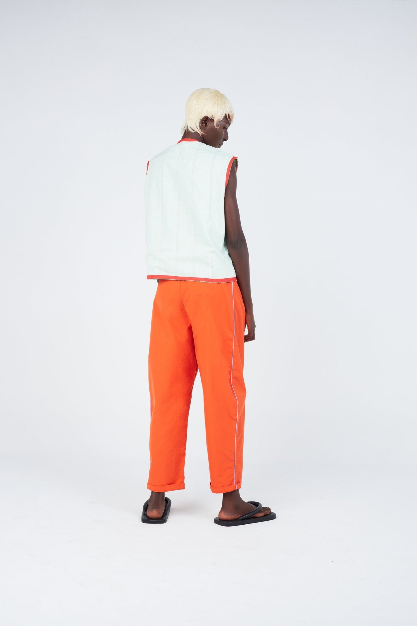 Reversible Check Weave Cropped Vest - Streetwear Style with Handwoven Check Pattern