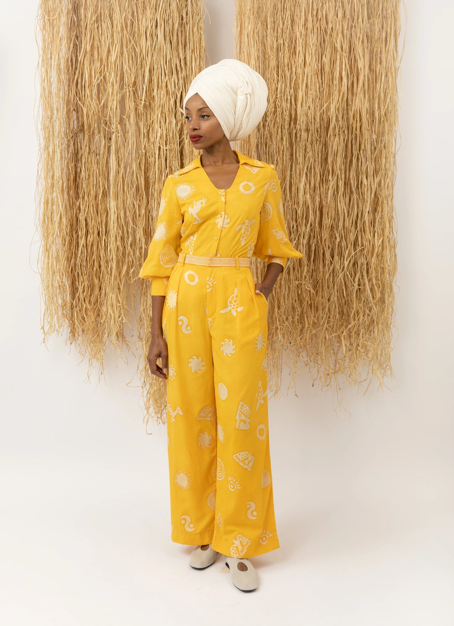 Classic Wide Pants Yellow LaurenceAirline 