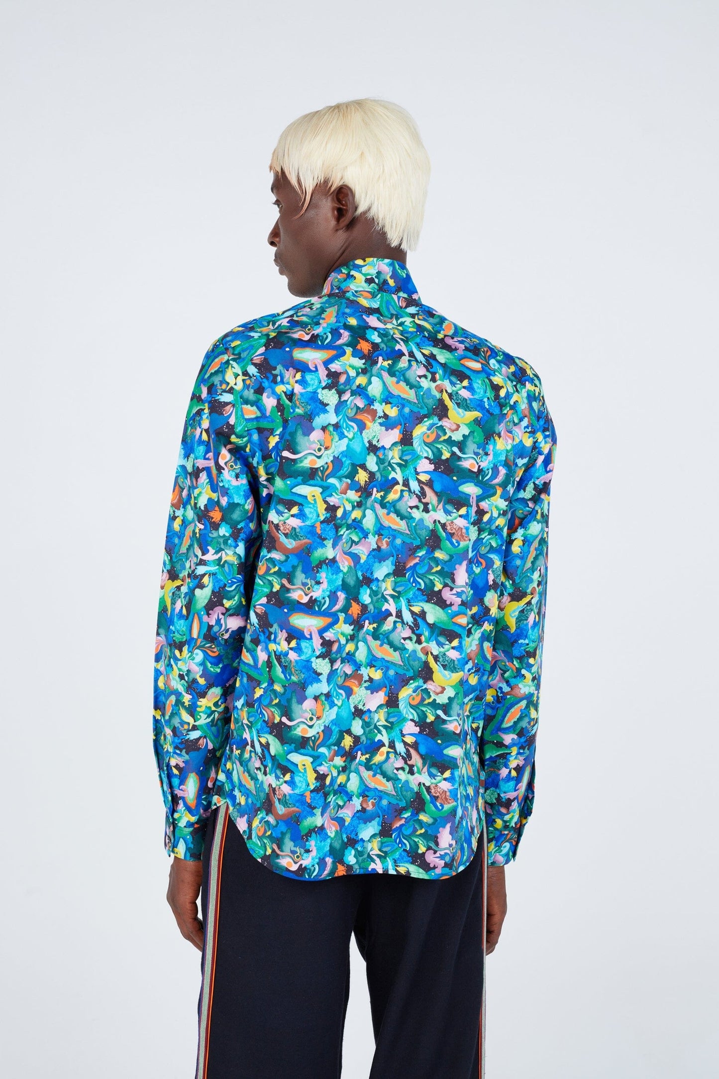 Classic man's shirt with cosmic print