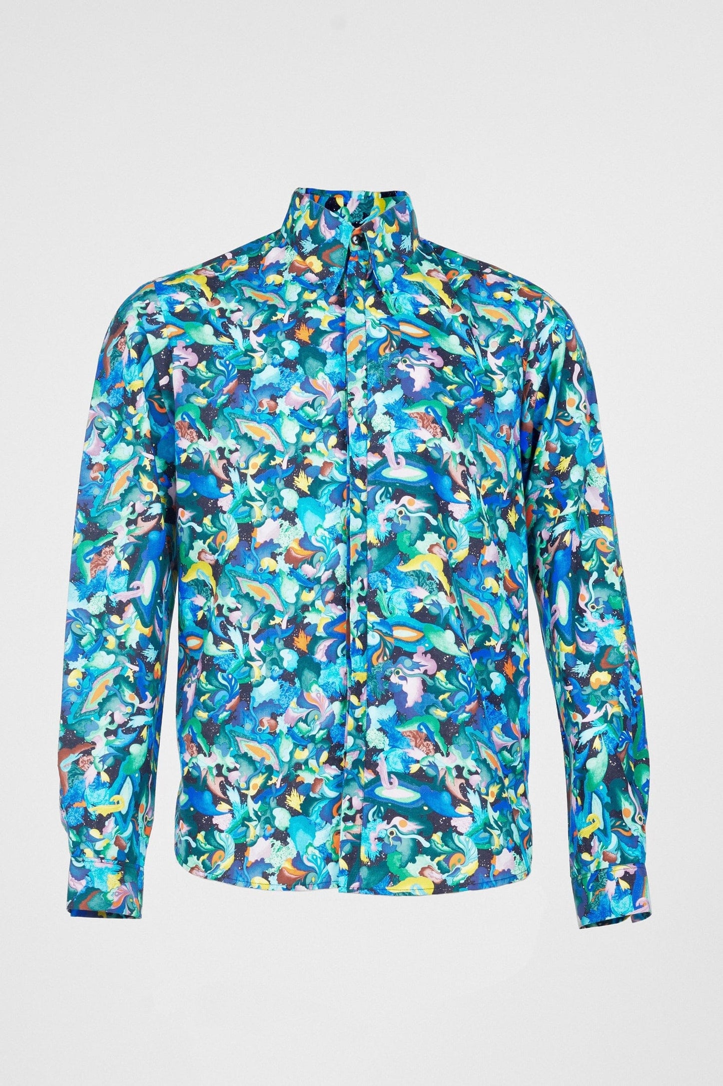 Classic man's shirt with cosmic print