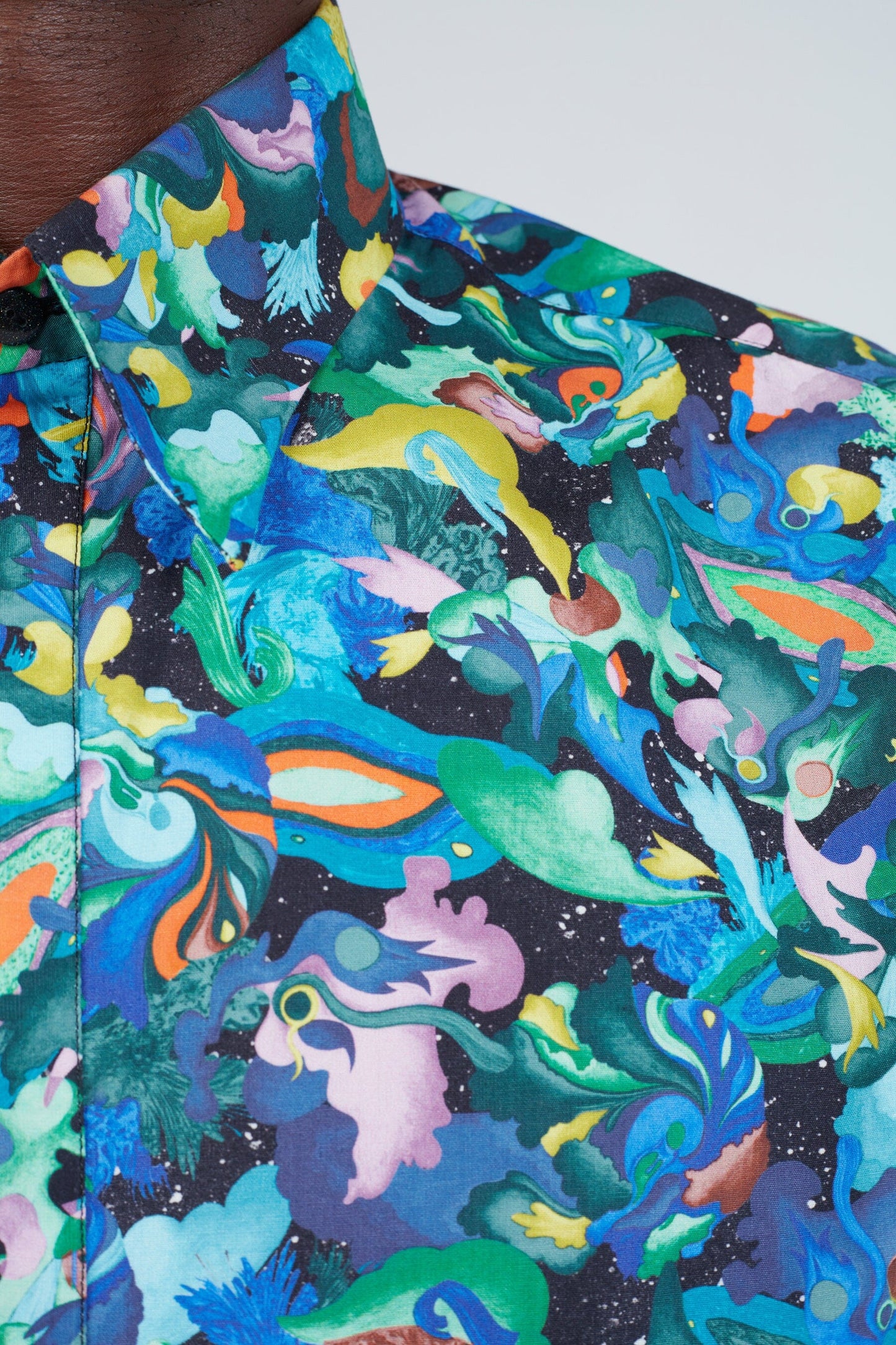 Classic man's shirt with cosmic print