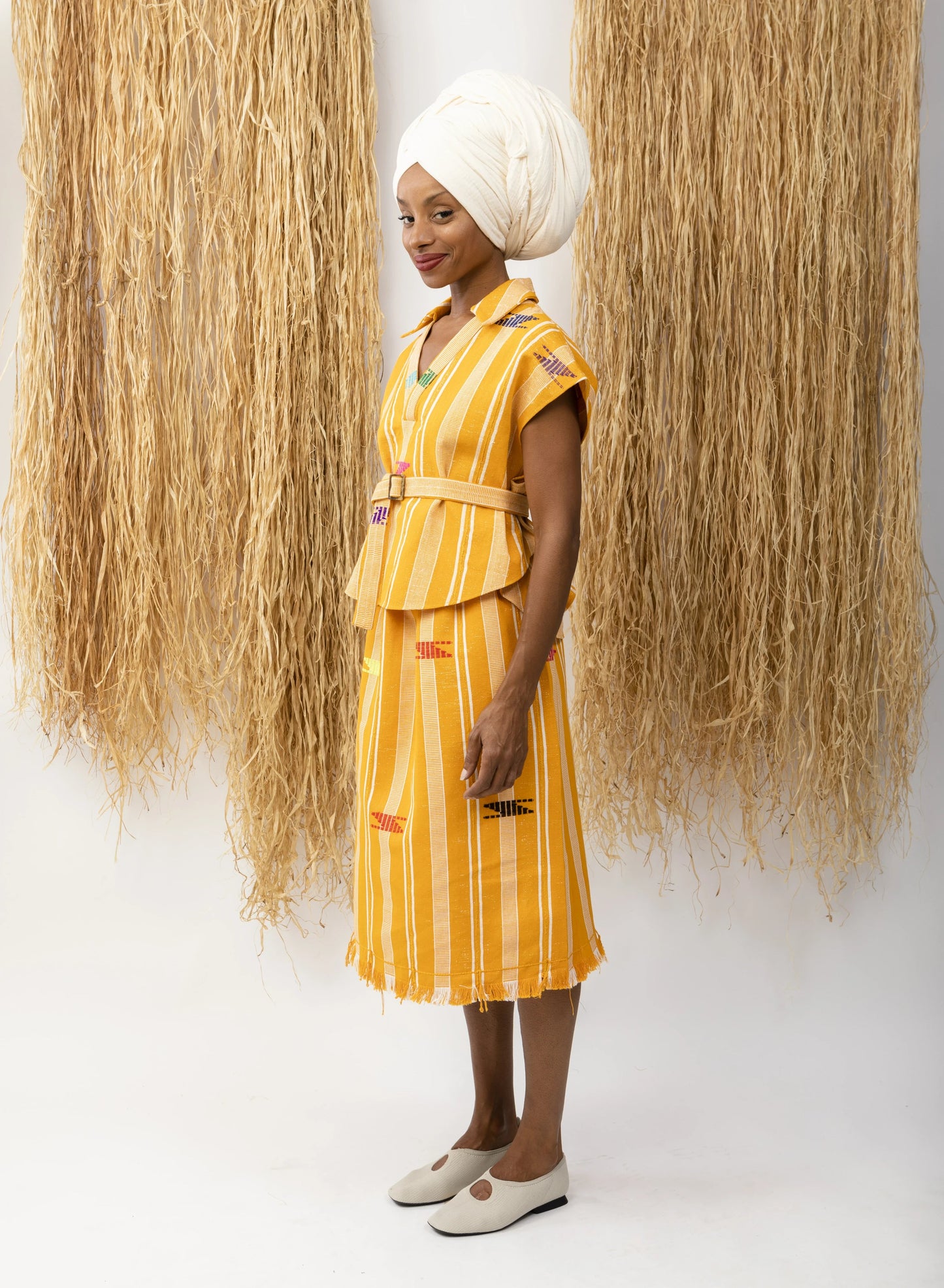 Kento Top Yellow Stripes New LaurenceAirline Womens