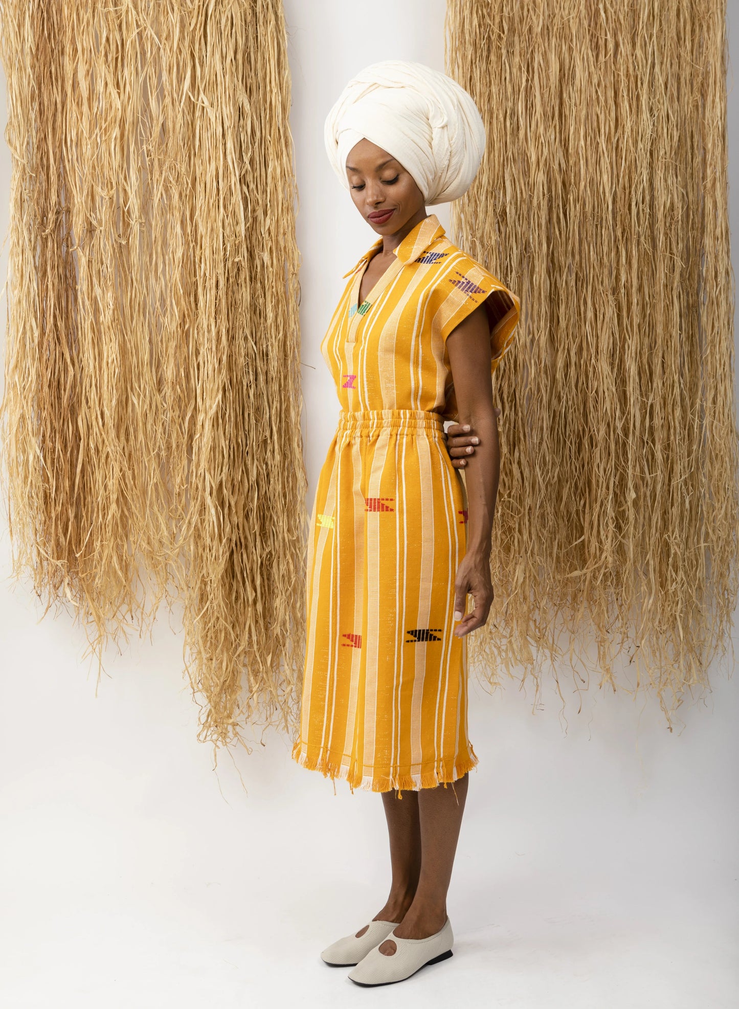 Kento Top Yellow Stripes New LaurenceAirline Womens