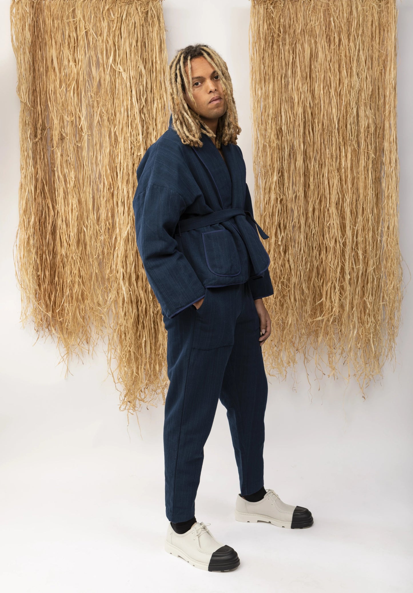 Lakoma Blue Puffer Bomber Kimono Jacket New LaurenceAirline
