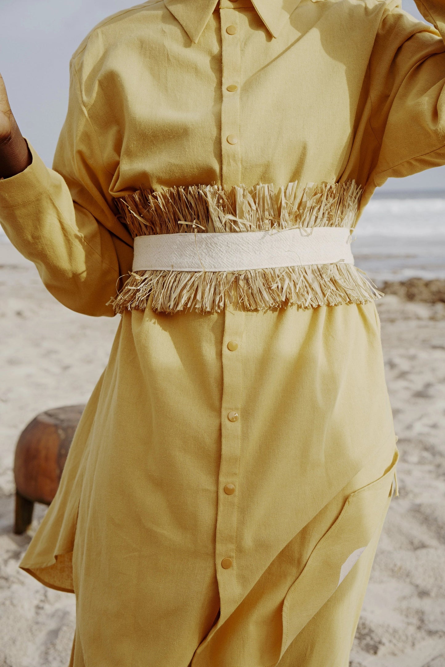 Raffia Belt Beige accessoire LaurenceAirline