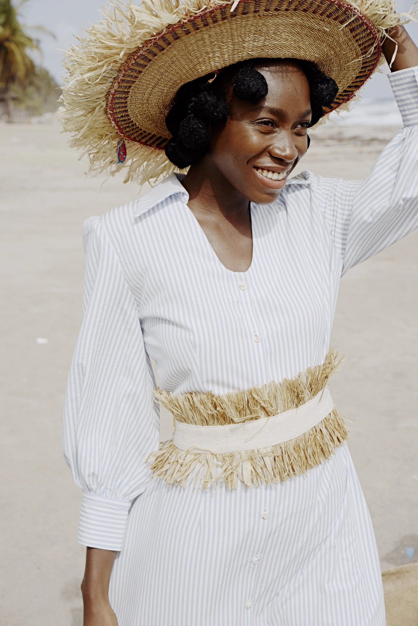 Raffia Belt Beige accessoire LaurenceAirline