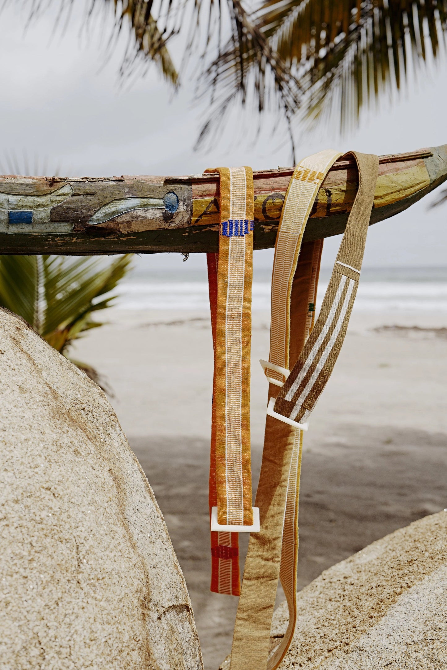 Raffia Belt Yellow Stripes New LaurenceAirline