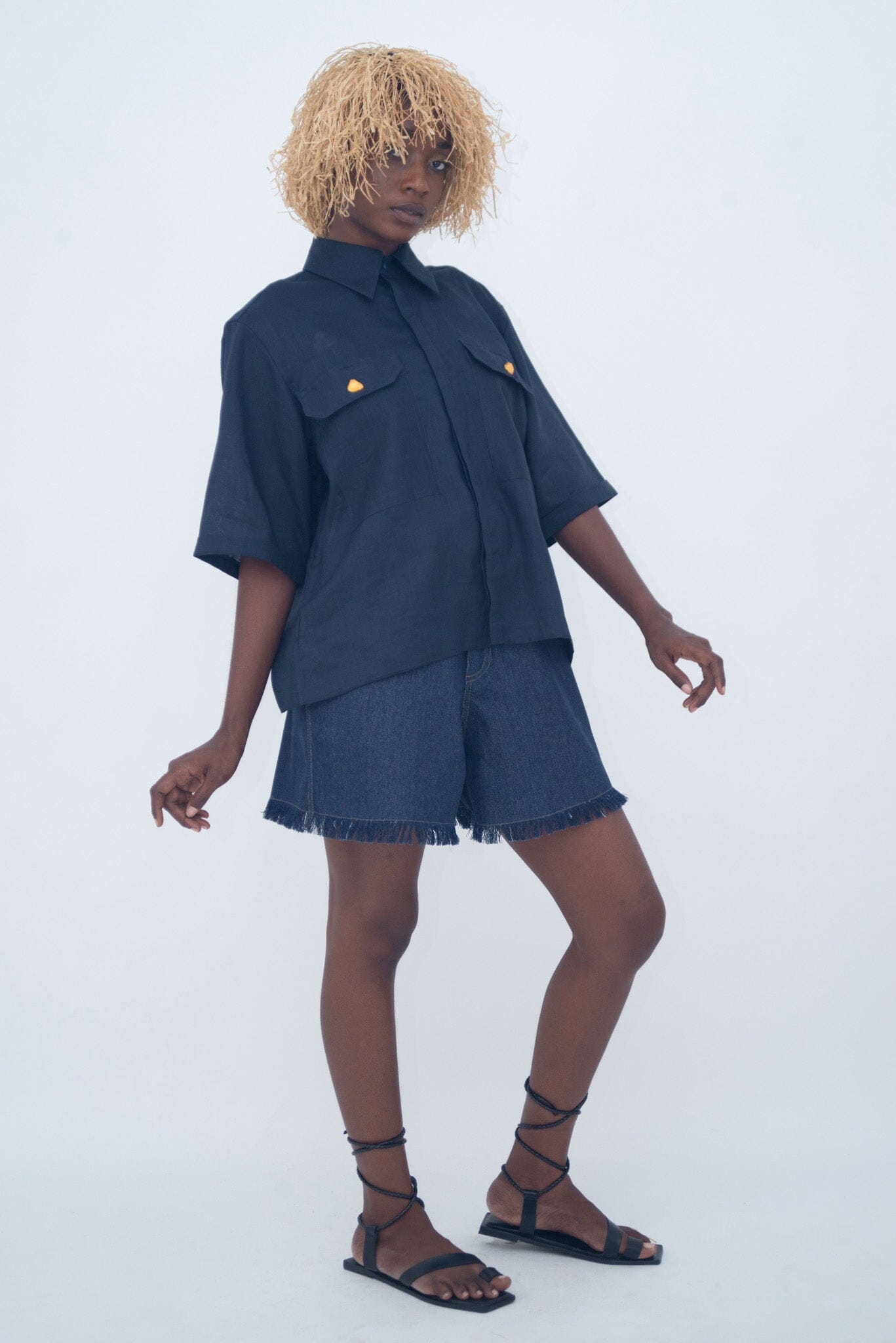 SHORT SAHARIENNE SHIRT MARINE LaurenceAirline