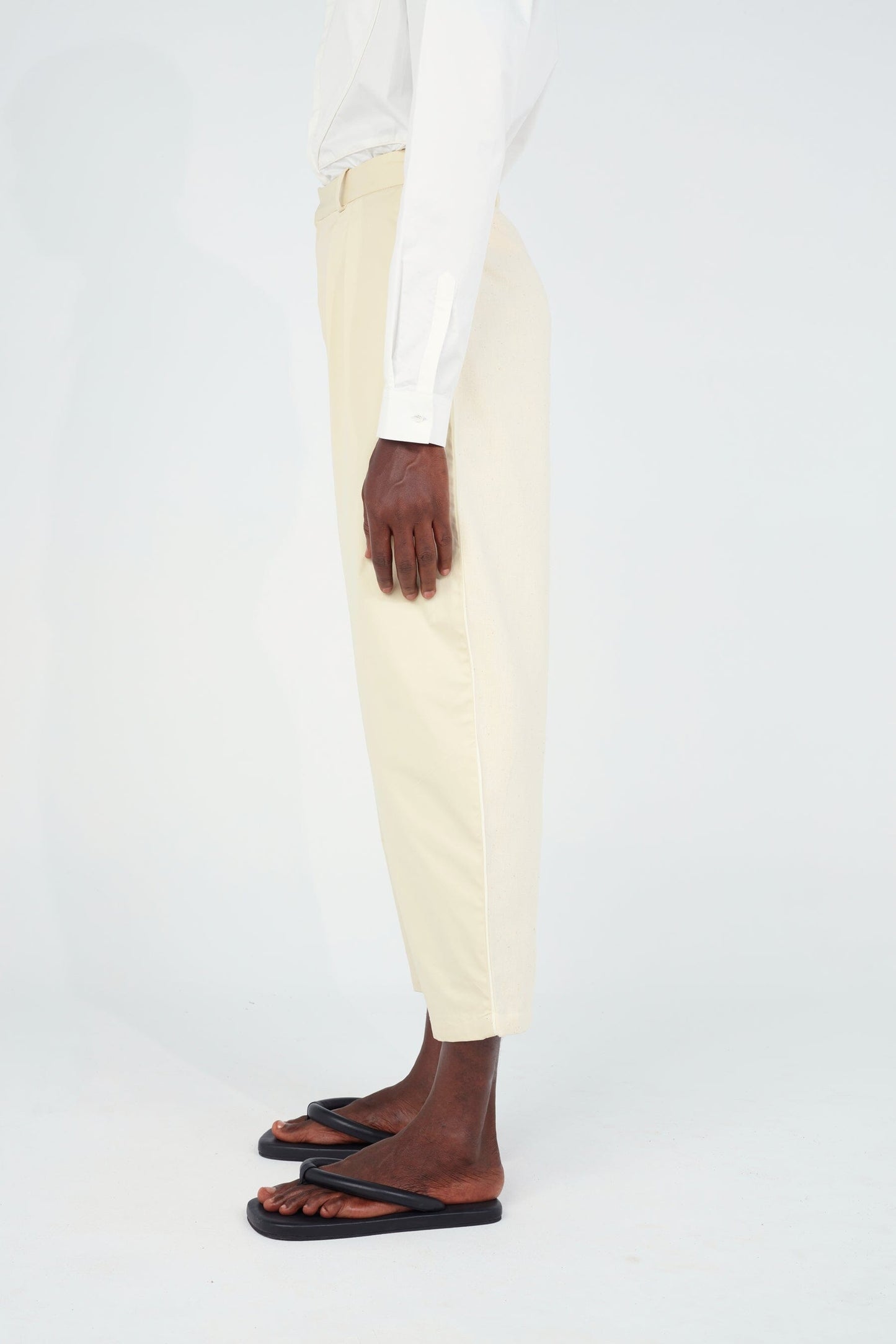 Stripe Seam Carrot Pants • Ecru Trousers New LaurenceAirline