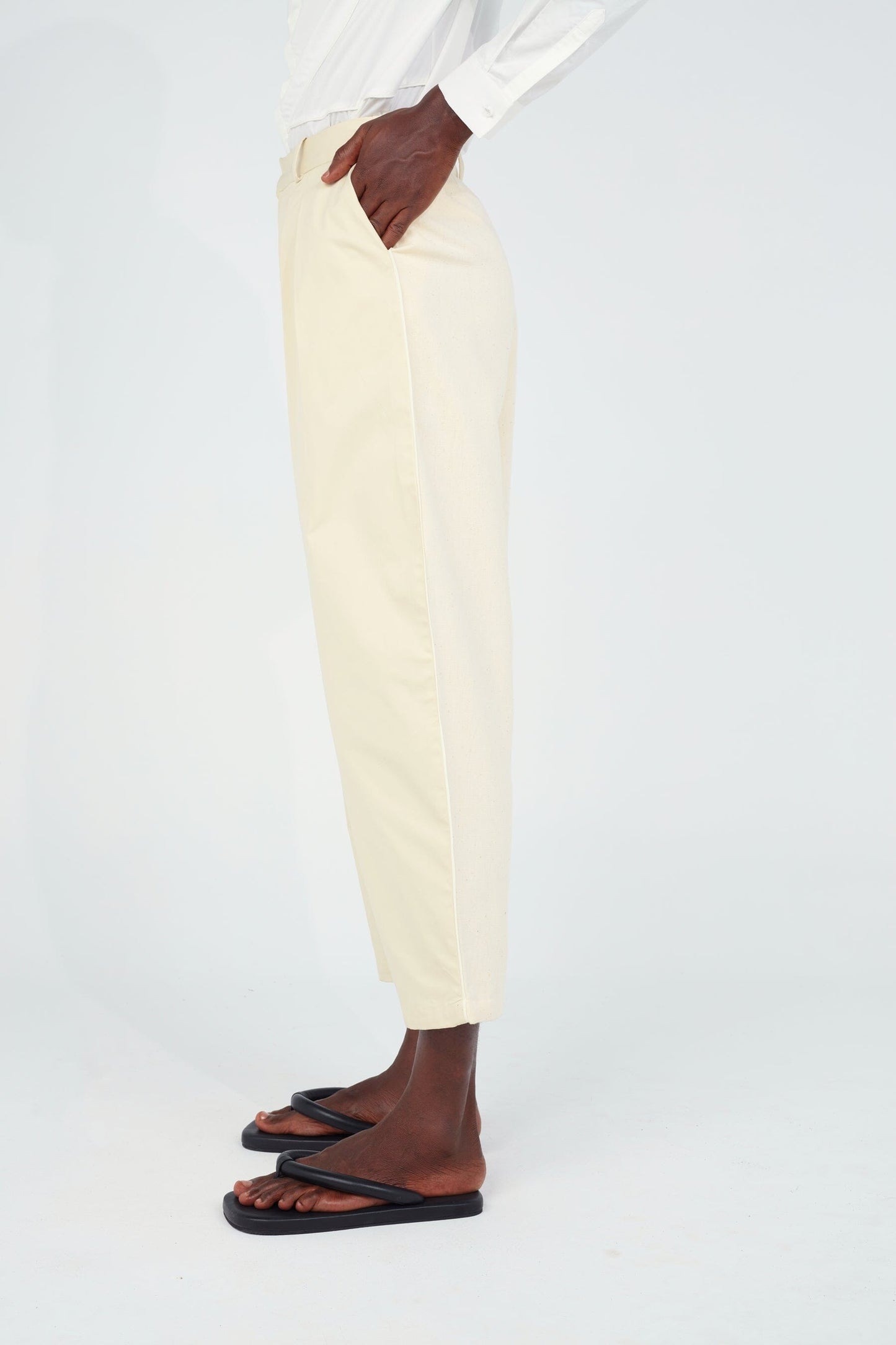 Stripe Seam Carrot Pants • Ecru Trousers New LaurenceAirline
