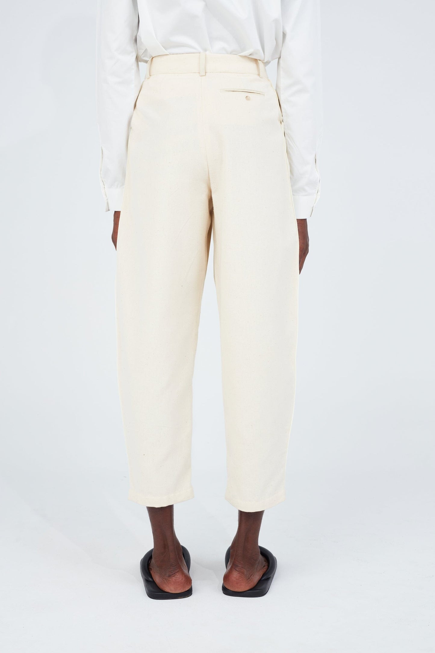 Stripe Seam Carrot Pants • Ecru Trousers New LaurenceAirline