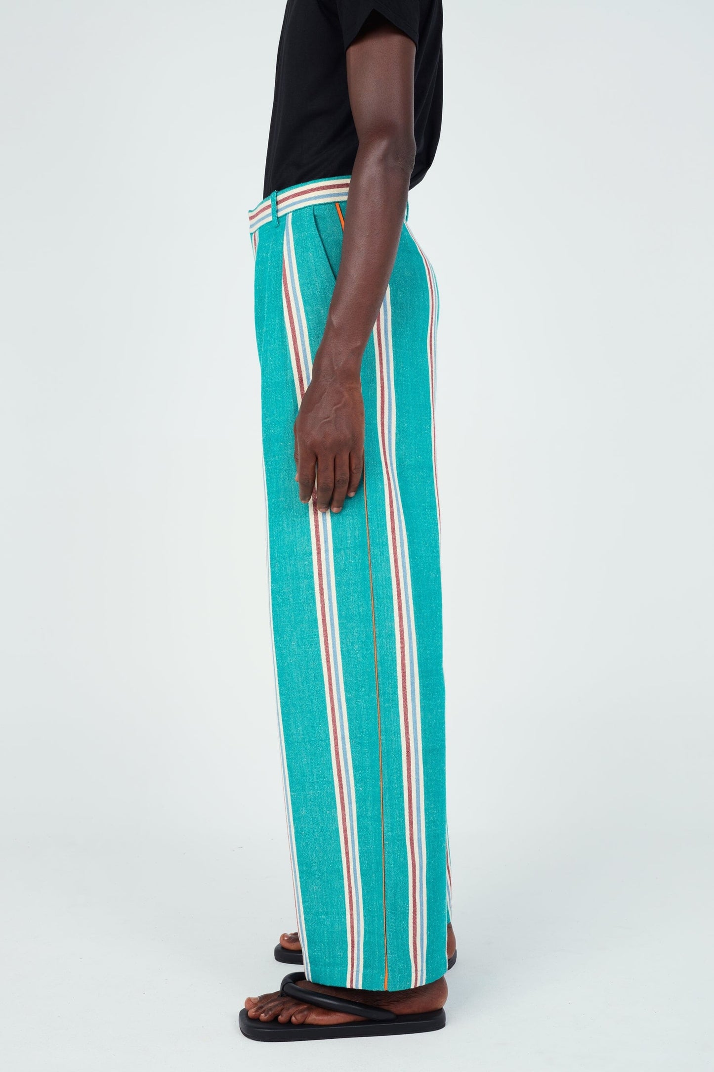 Stripe Seam Classic Wide Pants • Green New LaurenceAirline