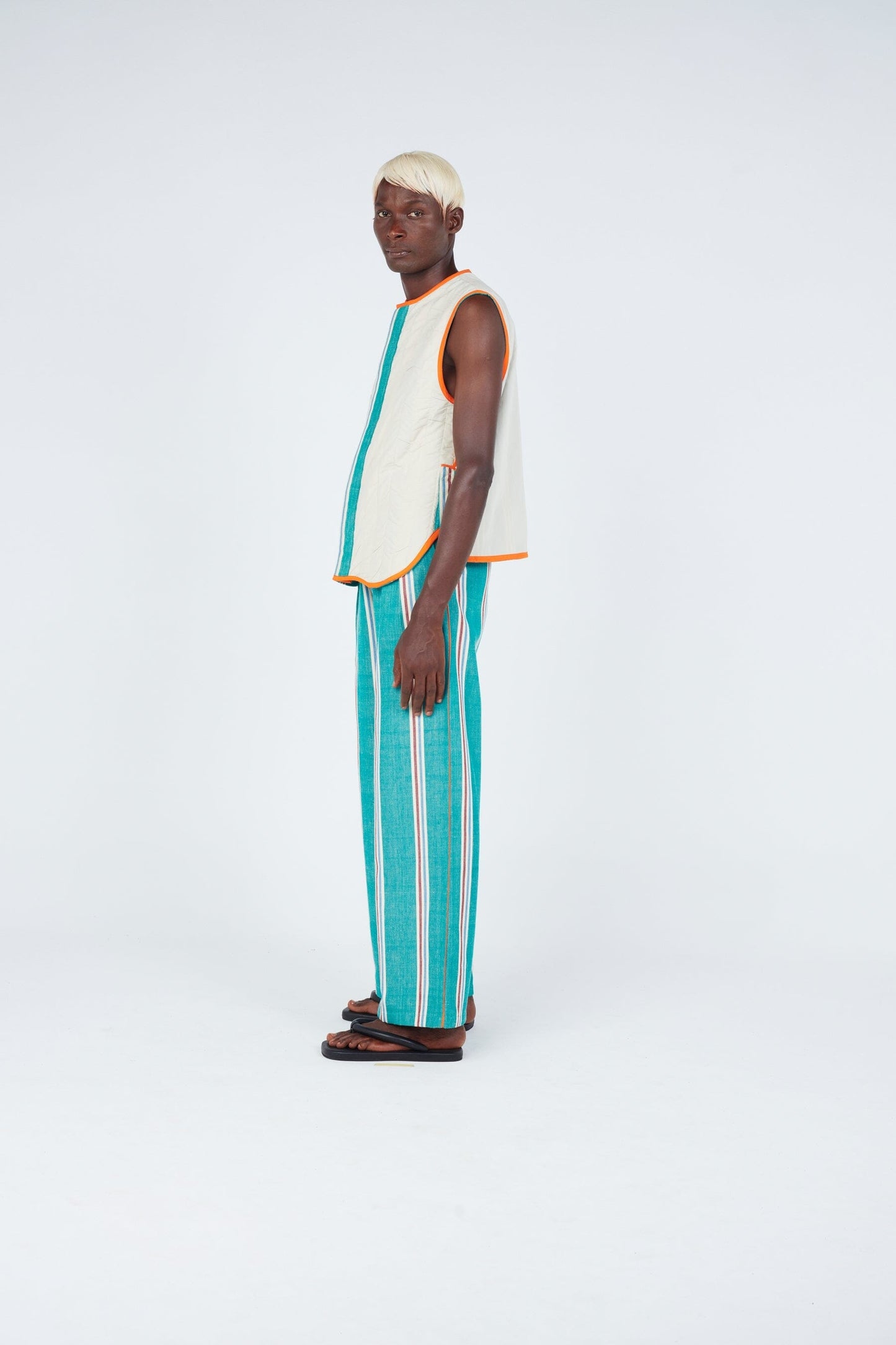 Striped weave reversible vest Outerwear New LaurenceAirline