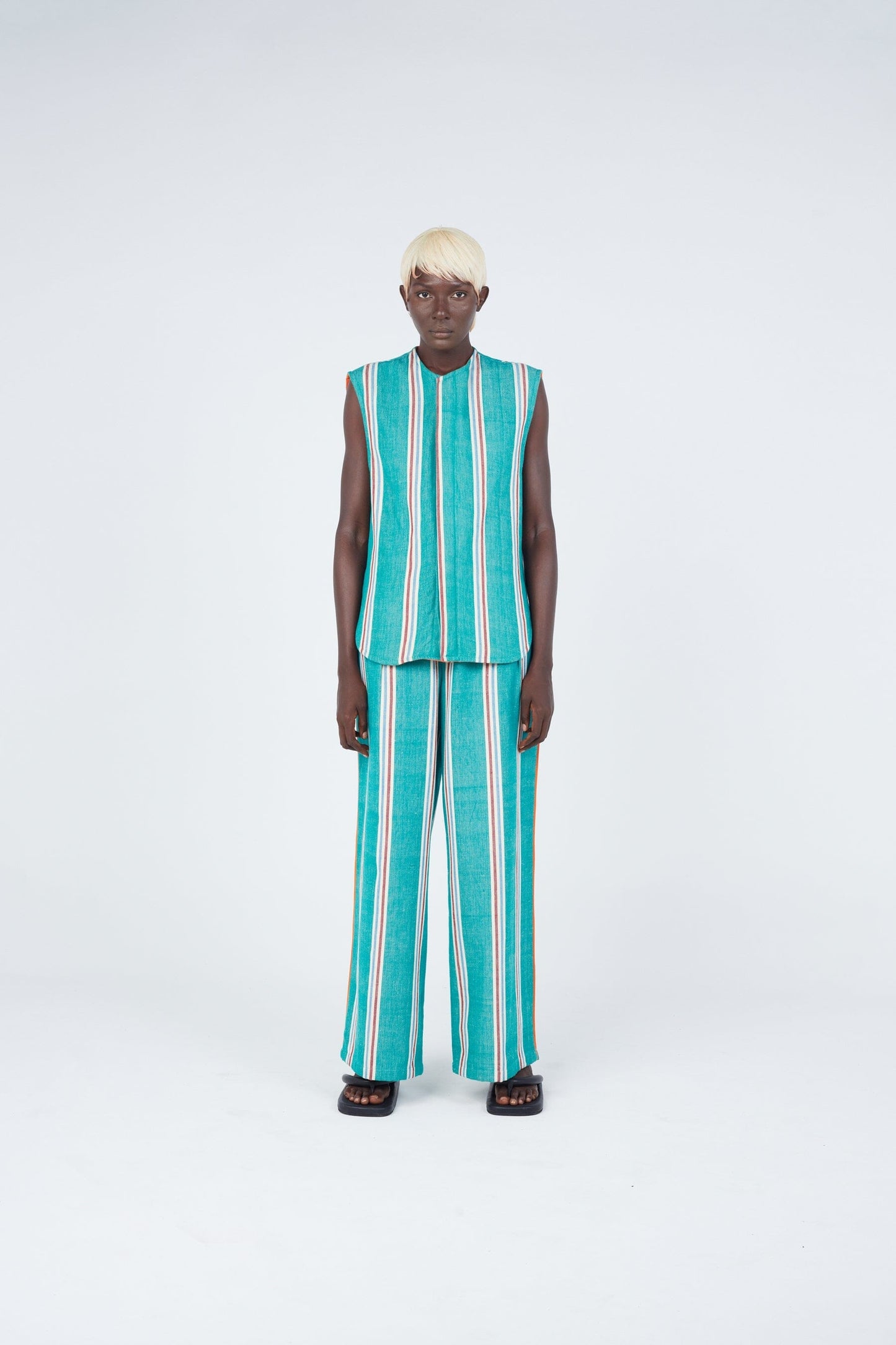 Striped weave reversible vest Outerwear New LaurenceAirline