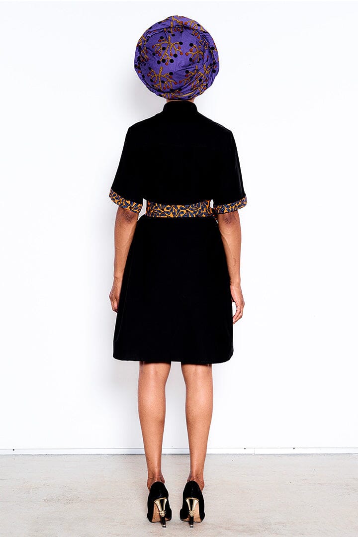 Retro Patchwork - Black Shirt-dress LaurenceAirline Womens