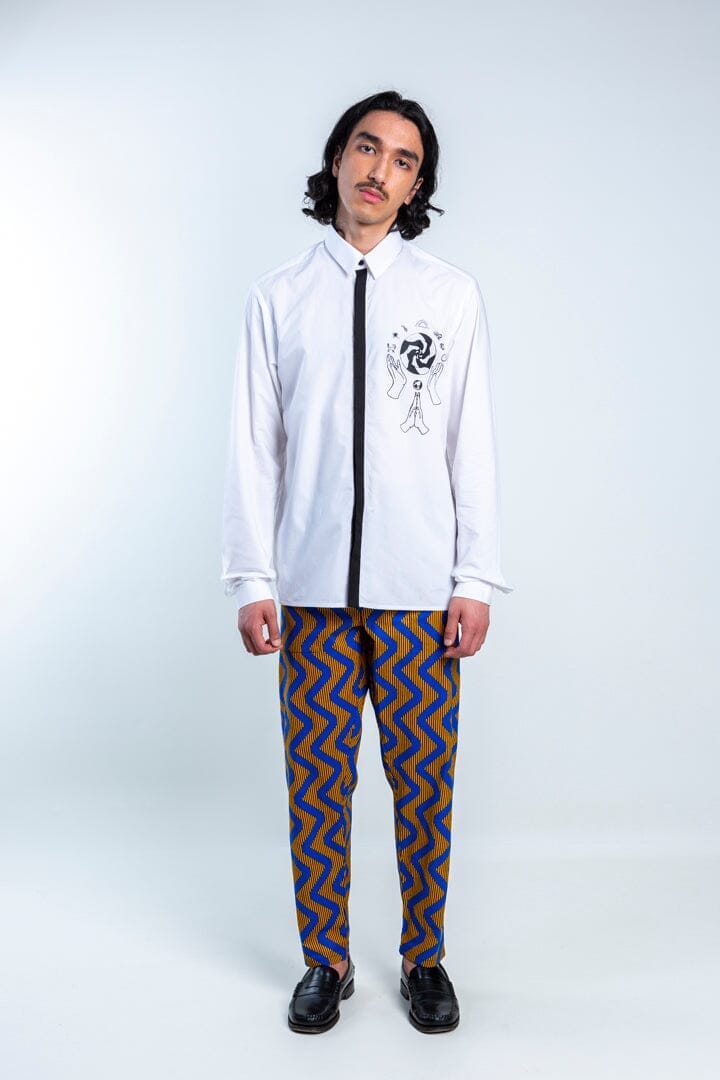 Sikensi - Screen-printed White Shirt LaurenceAirline