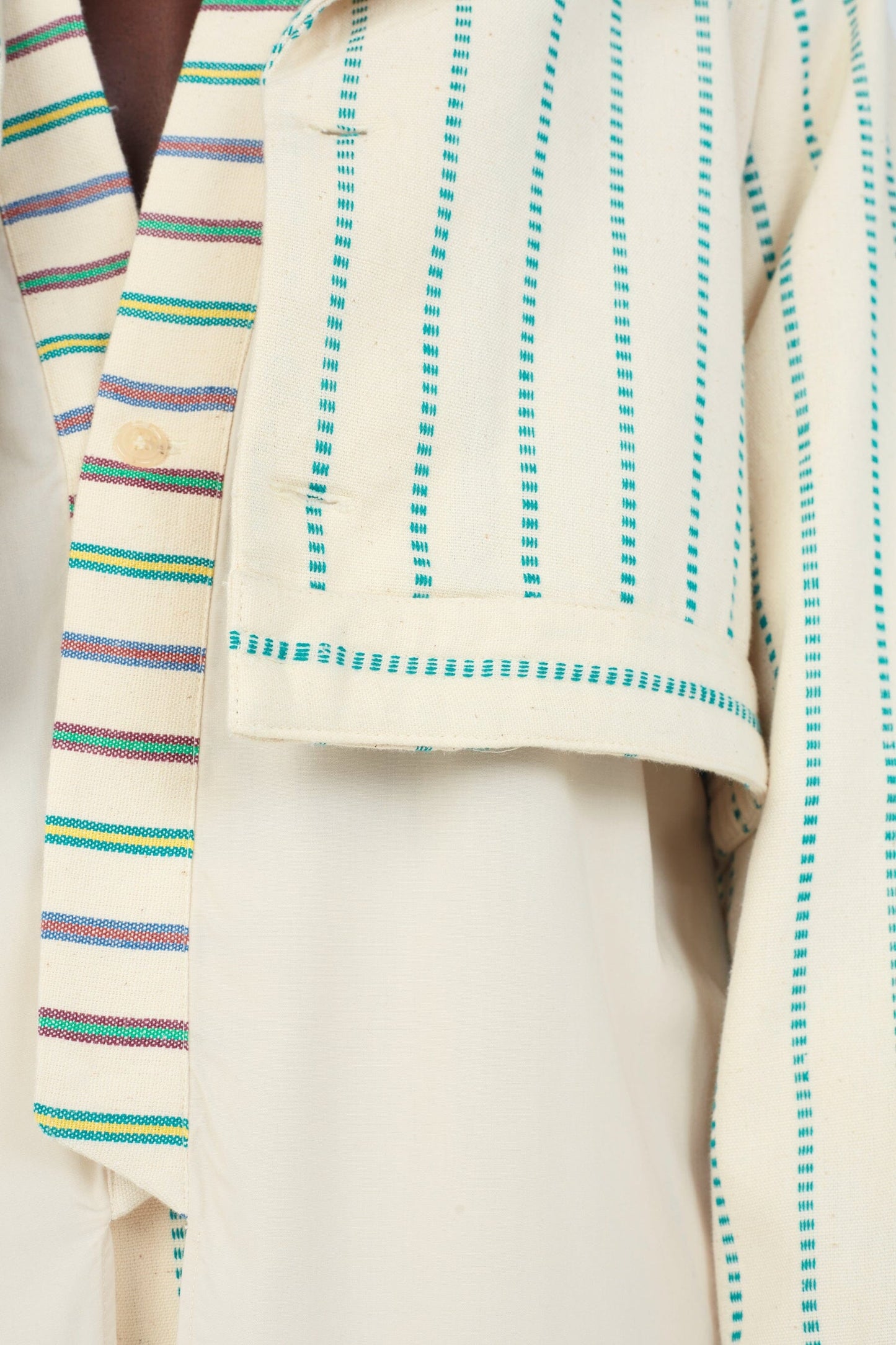 Striped Weave Crop Tail Jacket Outerwear New LaurenceAirline