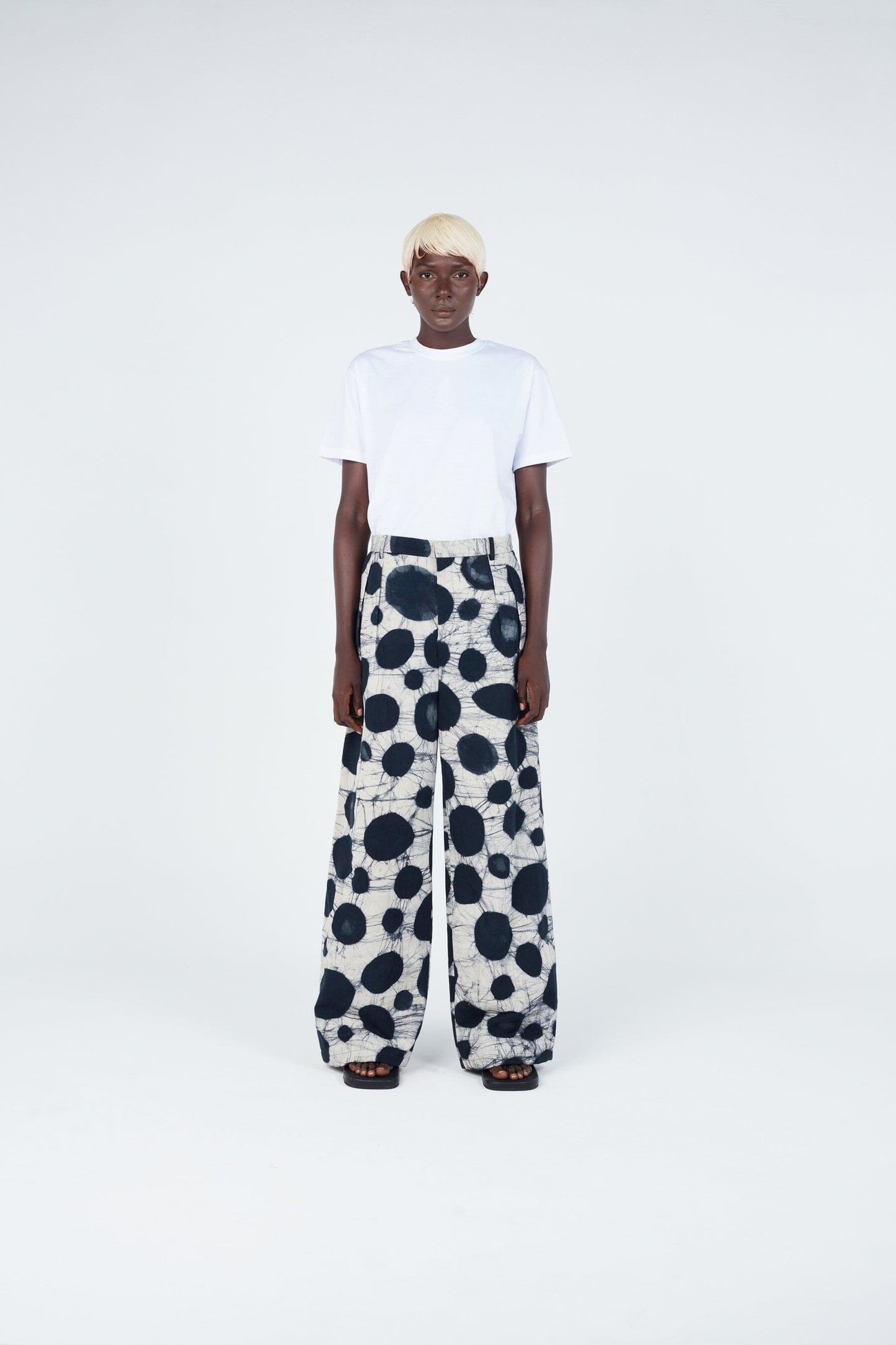 Watercolour Spotted Classic Wide Pants Trousers New LaurenceAirline