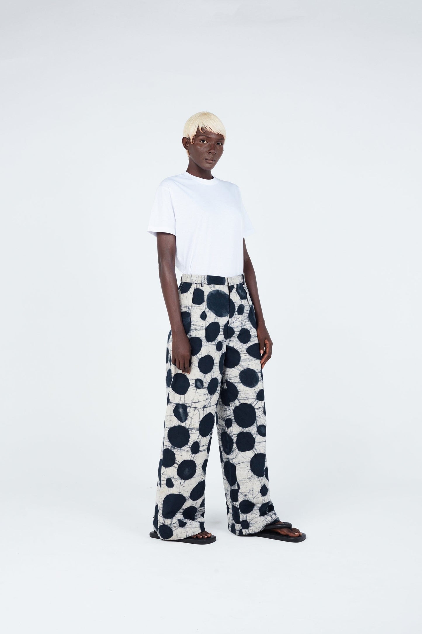 Watercolour Spotted Classic Wide Pants Trousers New LaurenceAirline