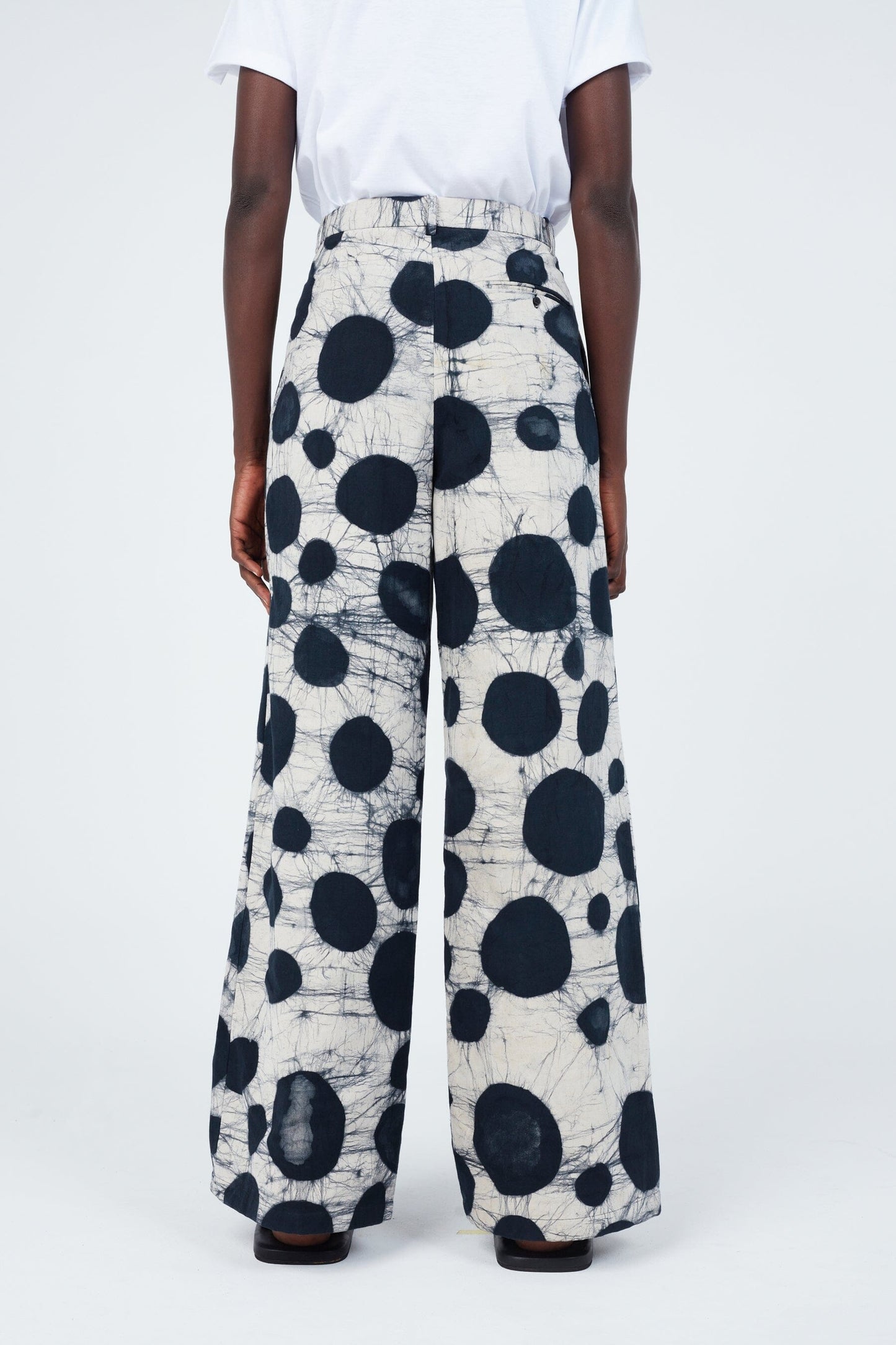 Watercolour Spotted Classic Wide Pants Trousers New LaurenceAirline