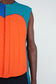 Color-Blocked Reversible Cotton Puffer Vest - Abstract Inspired by West Africa in the '70s