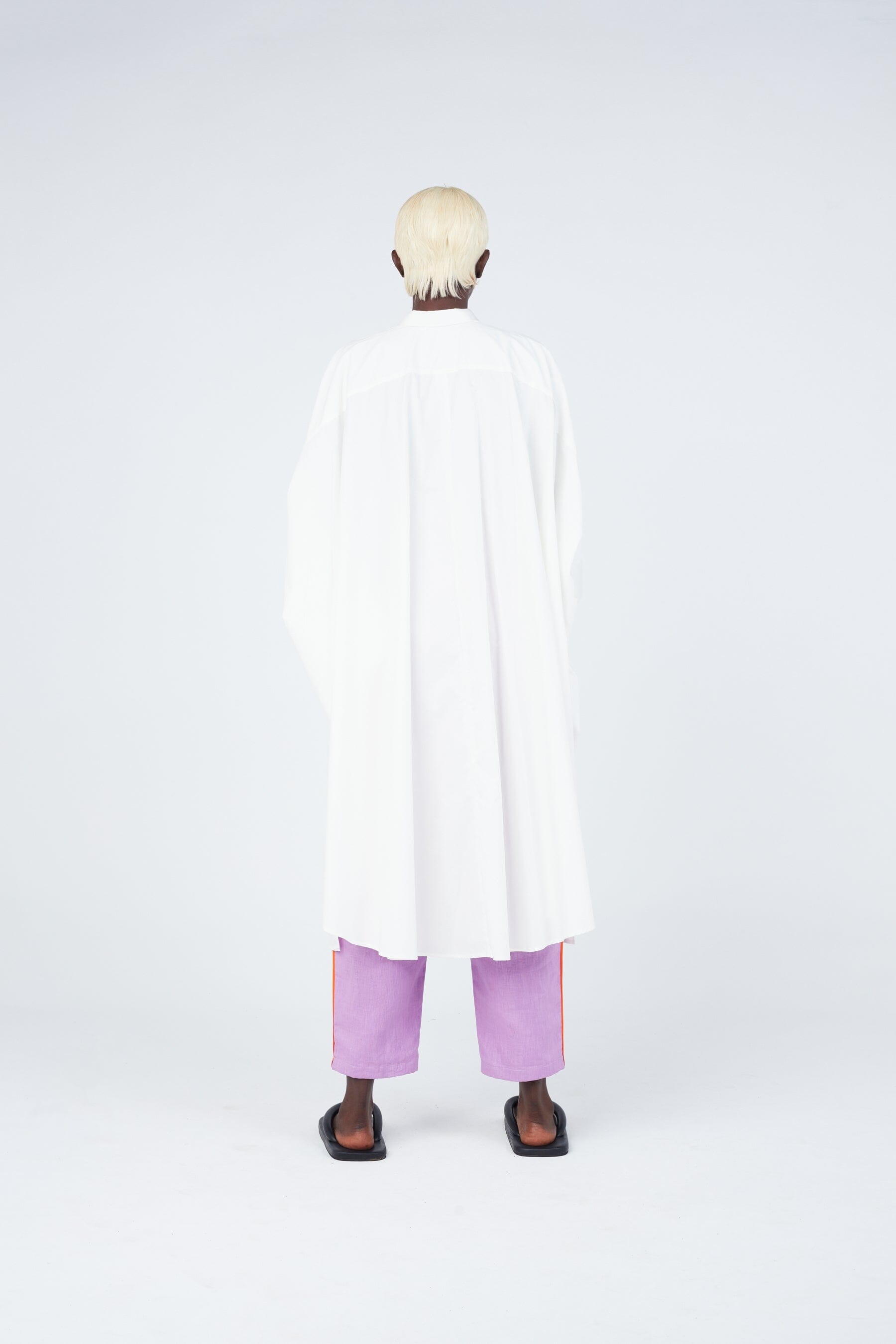 White Cape Dress - Crop Sleeve Style with Wrap Closure and Rounded Collar