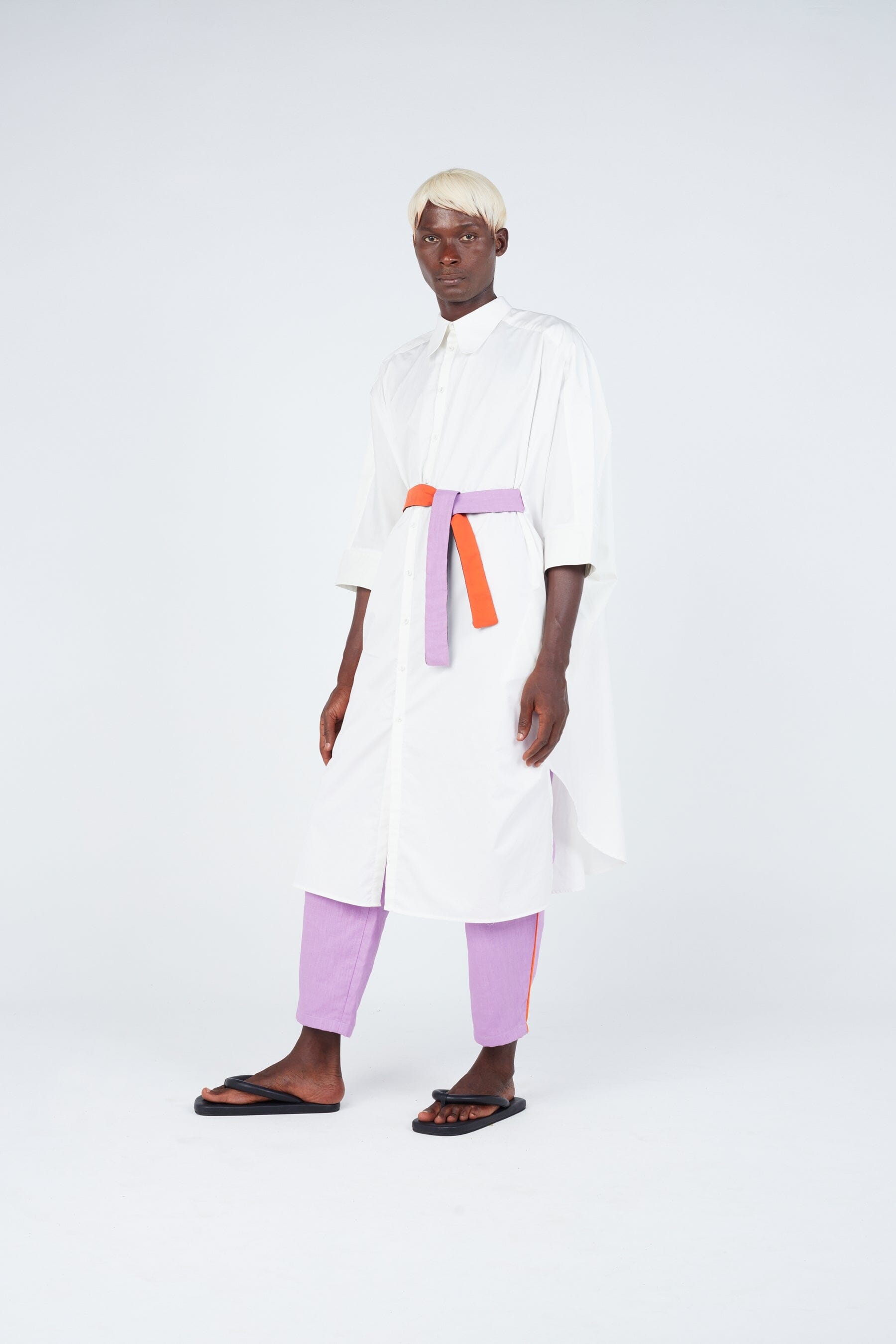 White Cape Dress - Crop Sleeve Style with Wrap Closure and Rounded Collar