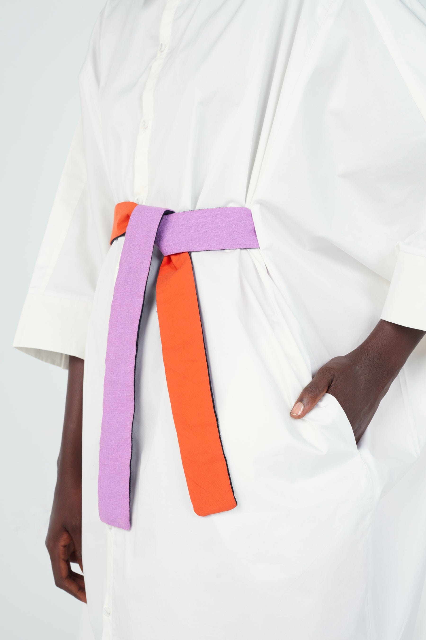 White Cape Dress - Crop Sleeve Style with Wrap Closure and Rounded Collar