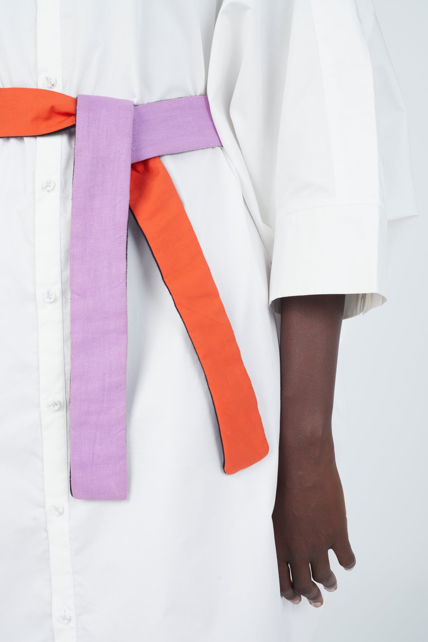 White Cape Dress - Crop Sleeve Style with Wrap Closure and Rounded Collar