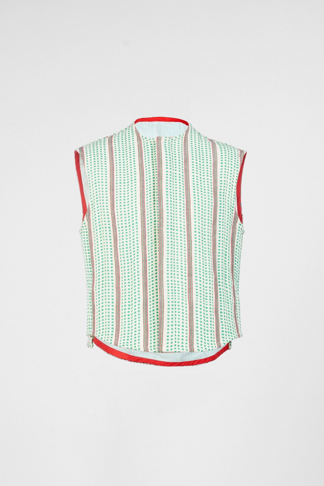 Reversible Check Weave Cropped Vest - Streetwear Style with Handwoven Check Pattern