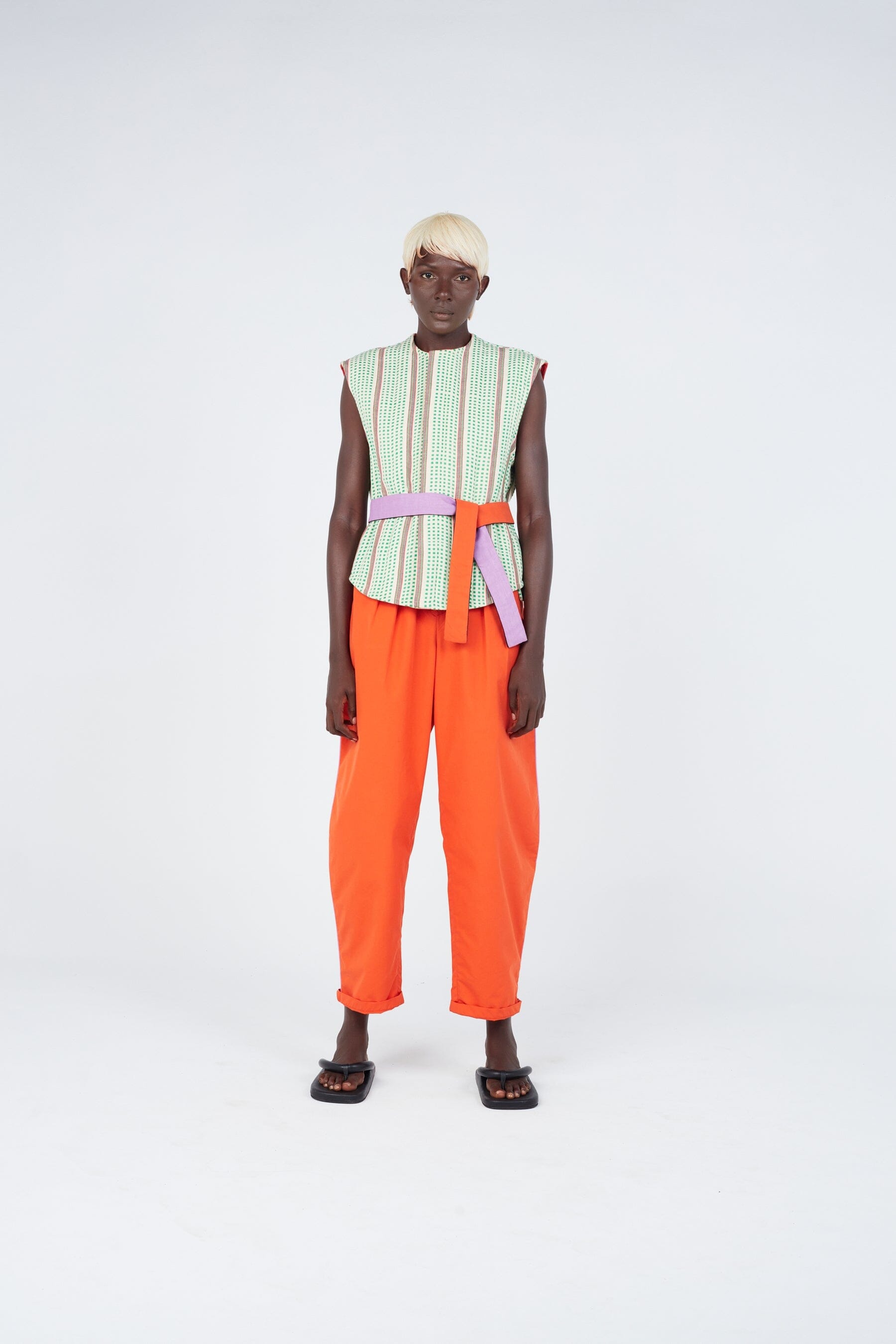 Reversible Check Weave Cropped Vest - Streetwear Style with Handwoven Check Pattern