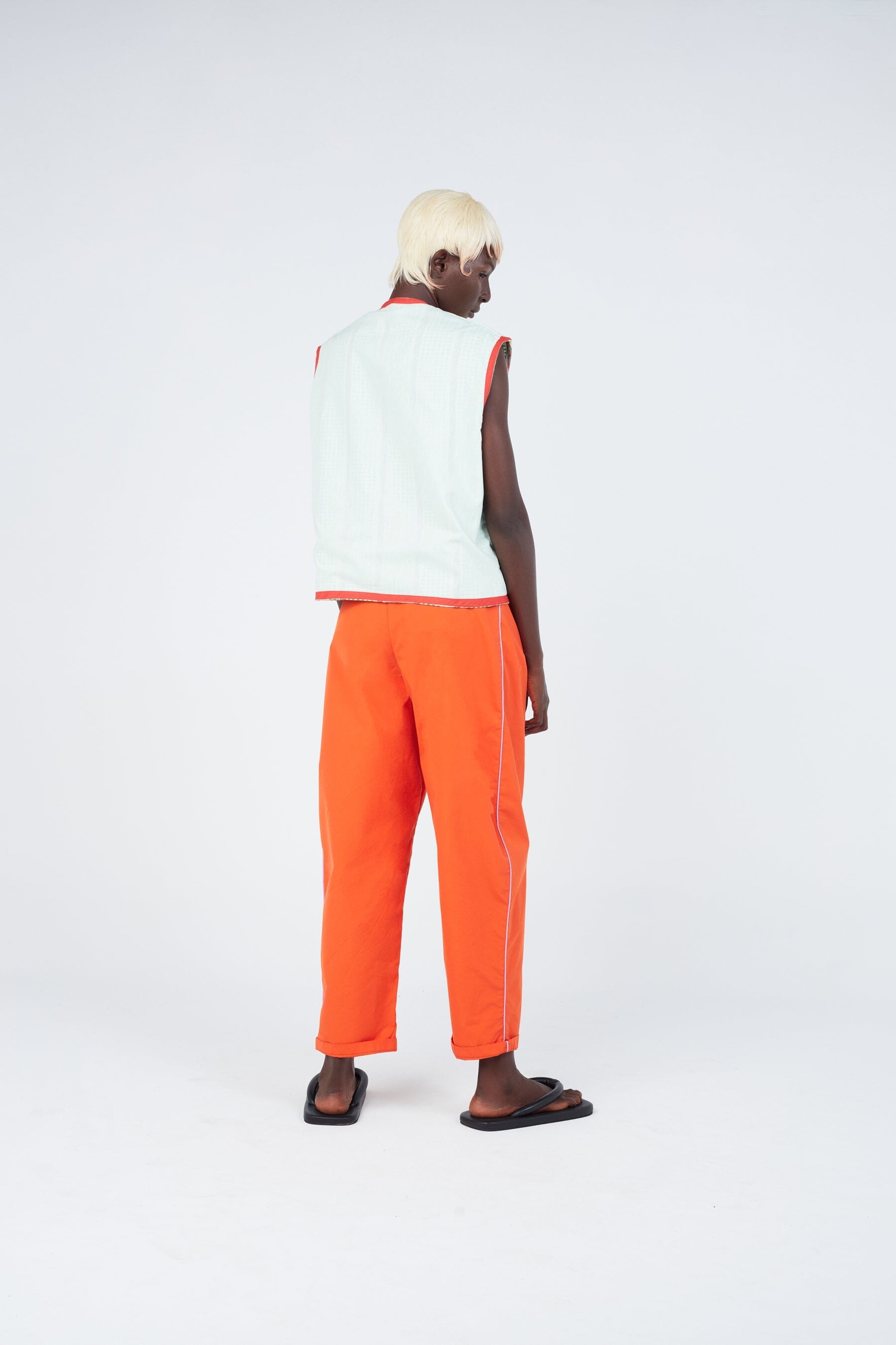 Reversible Check Weave Cropped Vest - Streetwear Style with Handwoven Check Pattern