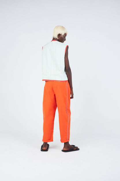 Reversible Check Weave Cropped Vest - Streetwear Style with Handwoven Check Pattern