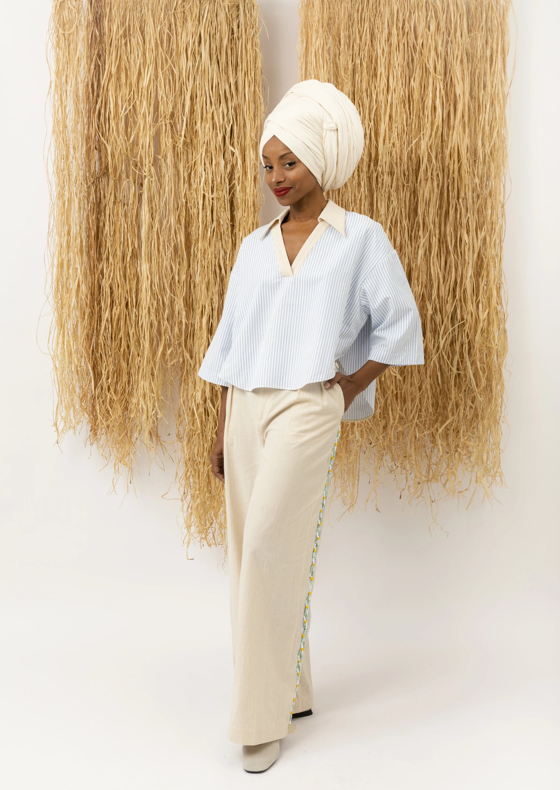 Classic Wide Pants Beads LaurenceAirline 
