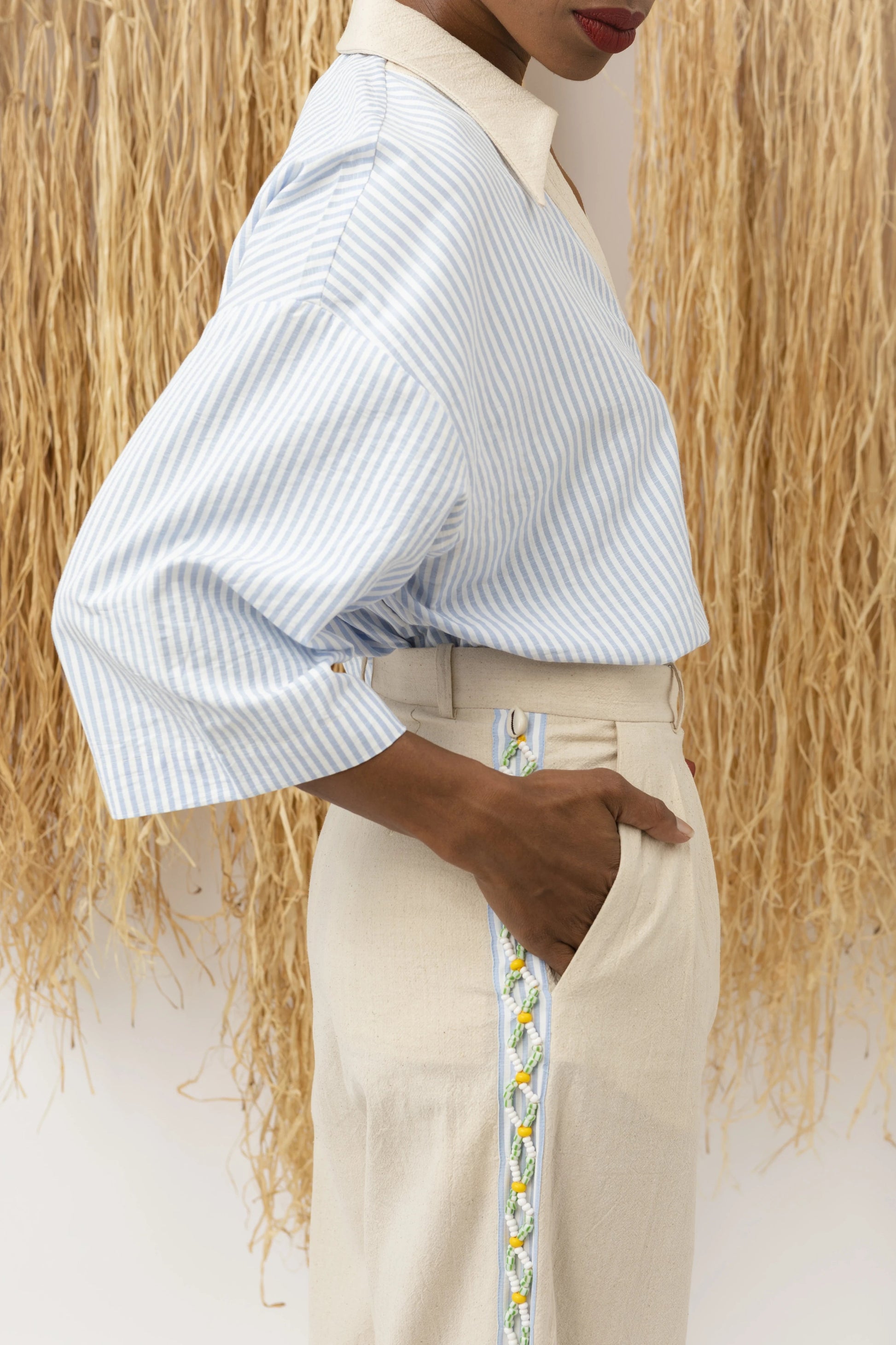 Classic Wide Pants Beads LaurenceAirline 