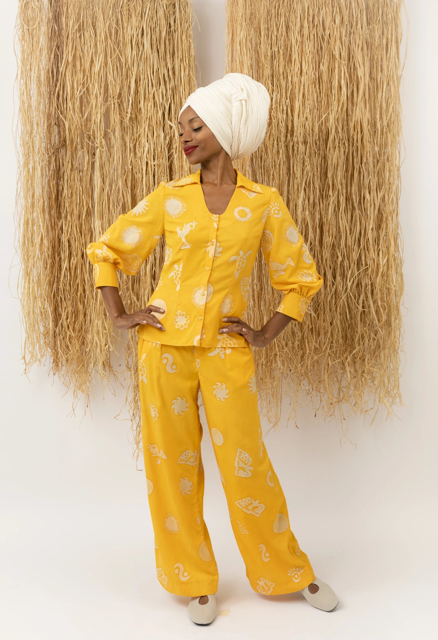 Classic Wide Pants Yellow LaurenceAirline 