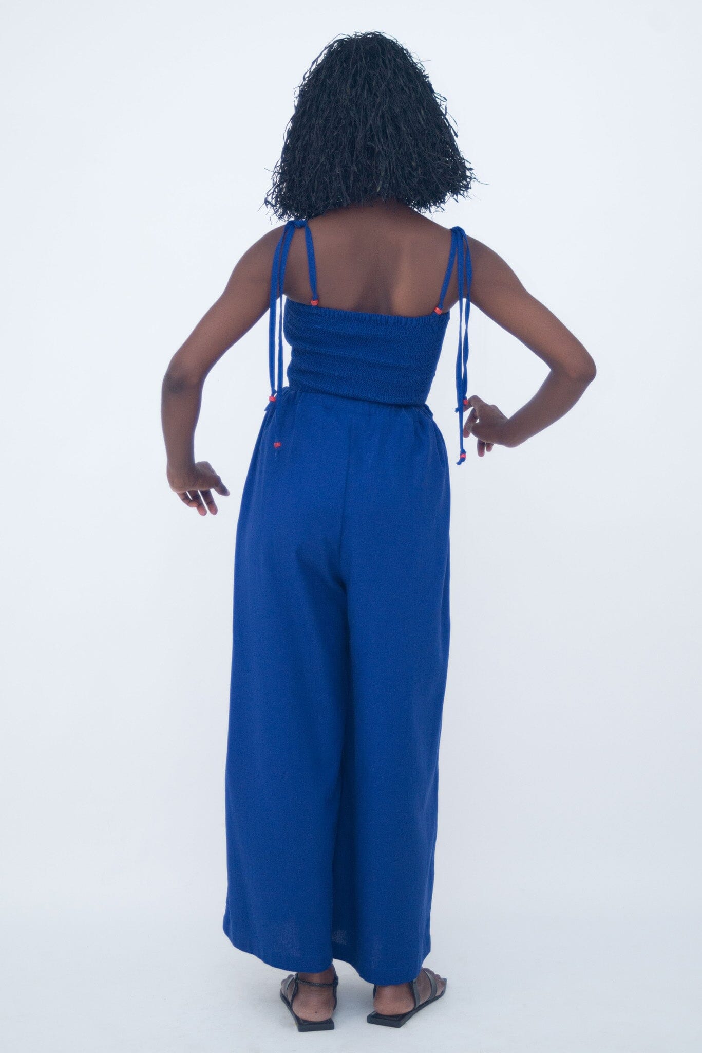 HIGH WAIST FLUID PANTS BLEU ROI LaurenceAirline 