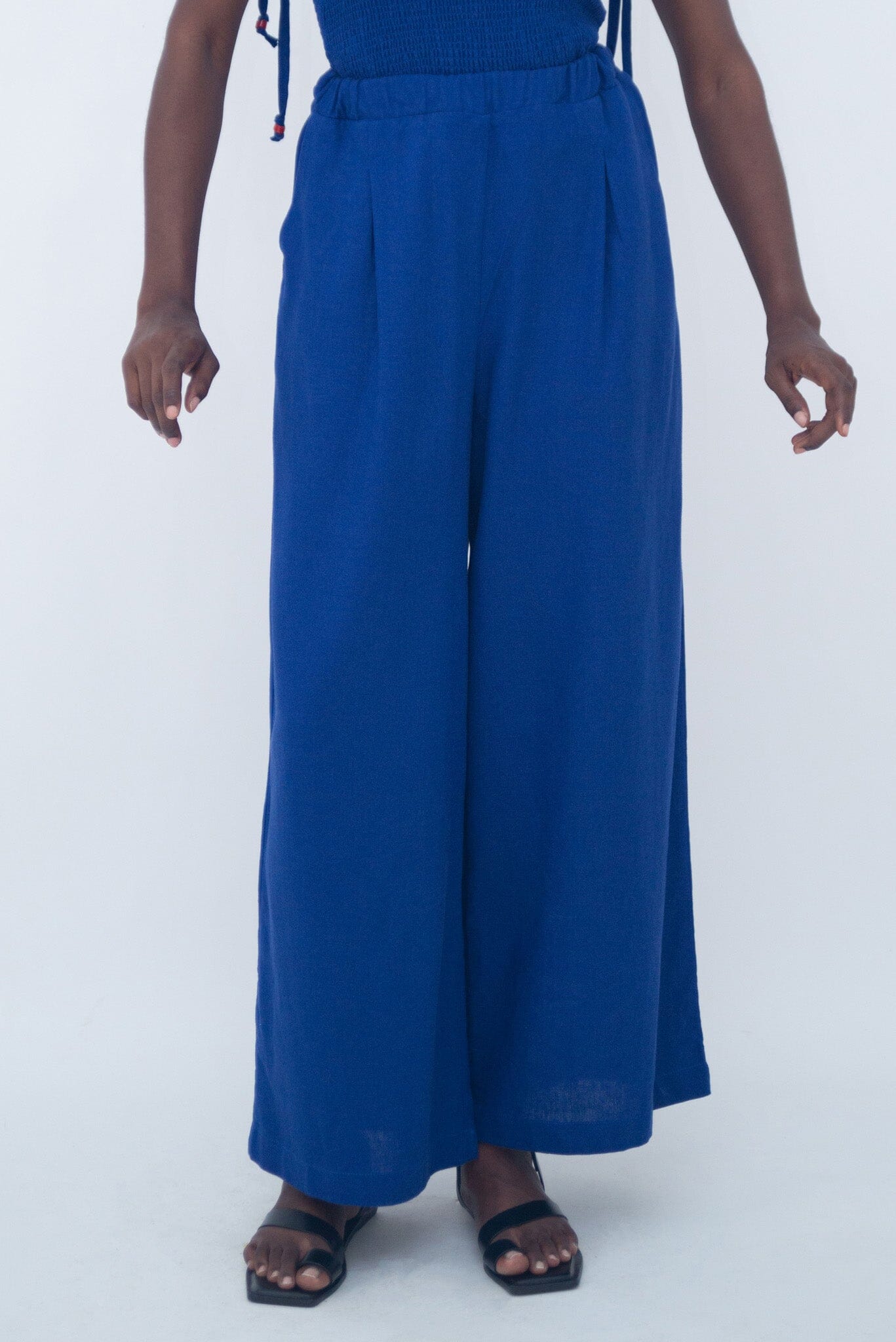 HIGH WAIST FLUID PANTS BLEU ROI LaurenceAirline 