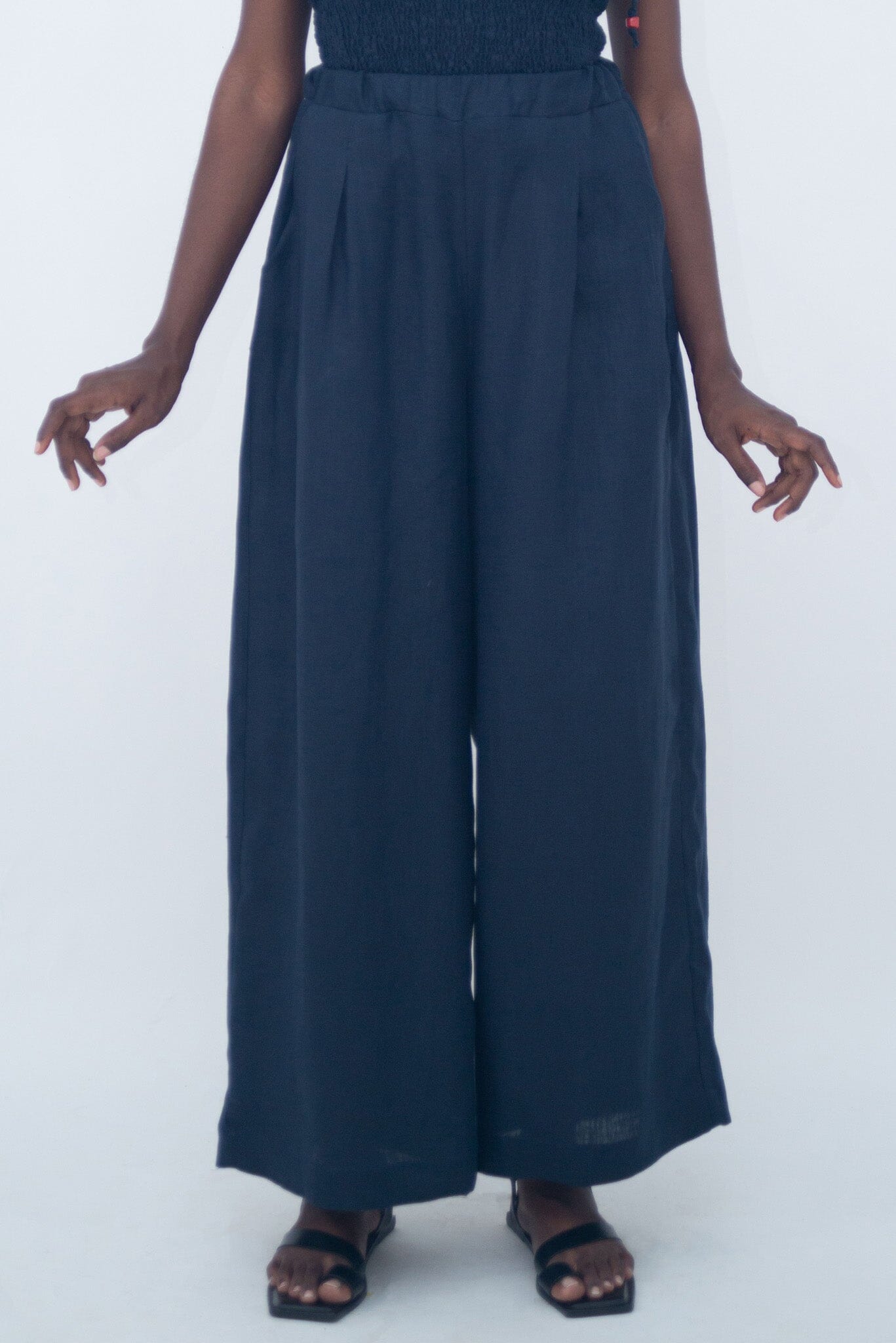 HIGH WAIST FLUID PANTS Marine LaurenceAirline 