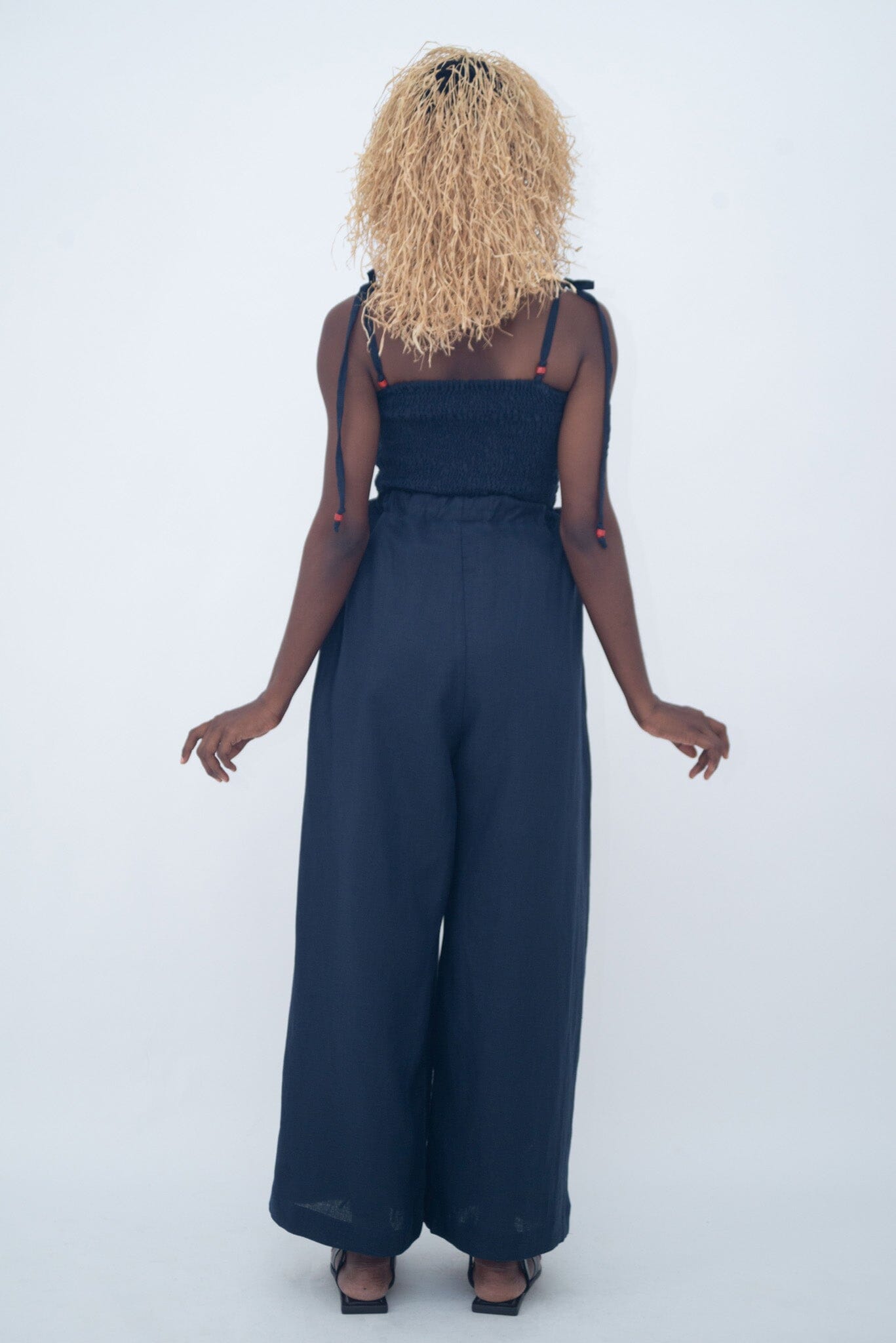 HIGH WAIST FLUID PANTS Marine LaurenceAirline 