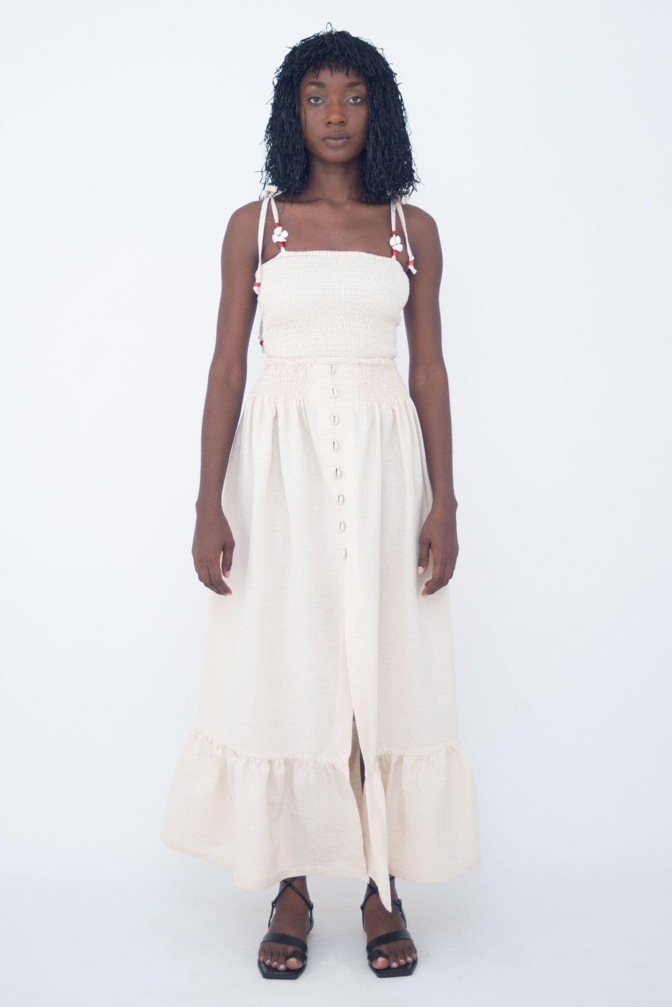 JUPE FENDUE ET COQUILLAGE IVORY LaurenceAirline 