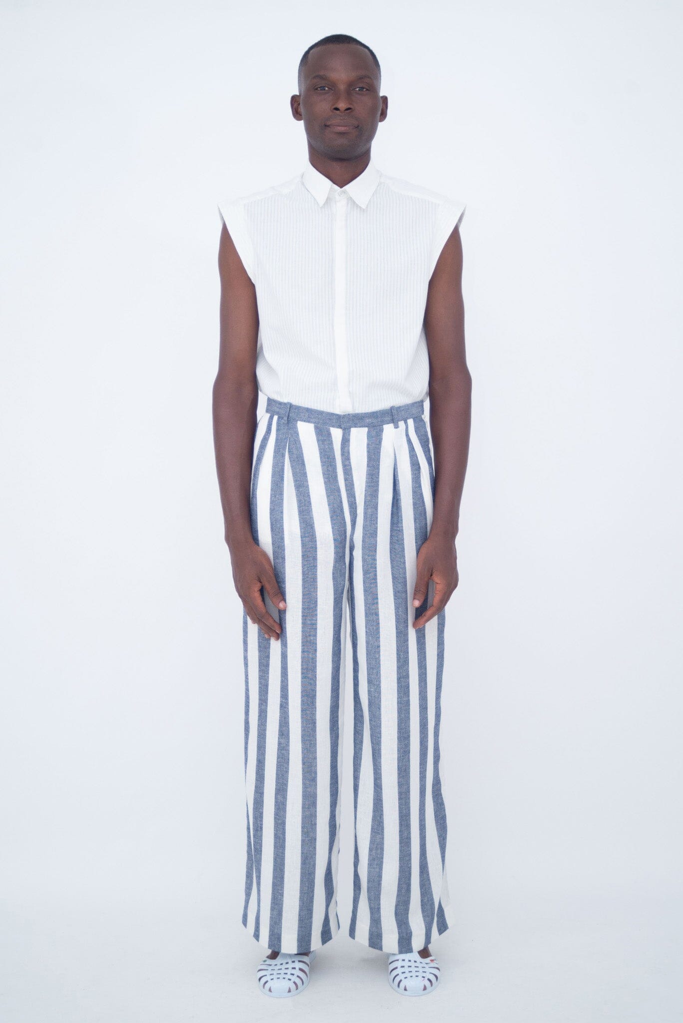 LARGE PANTS CLASSIQUE Blue stripe LaurenceAirline 