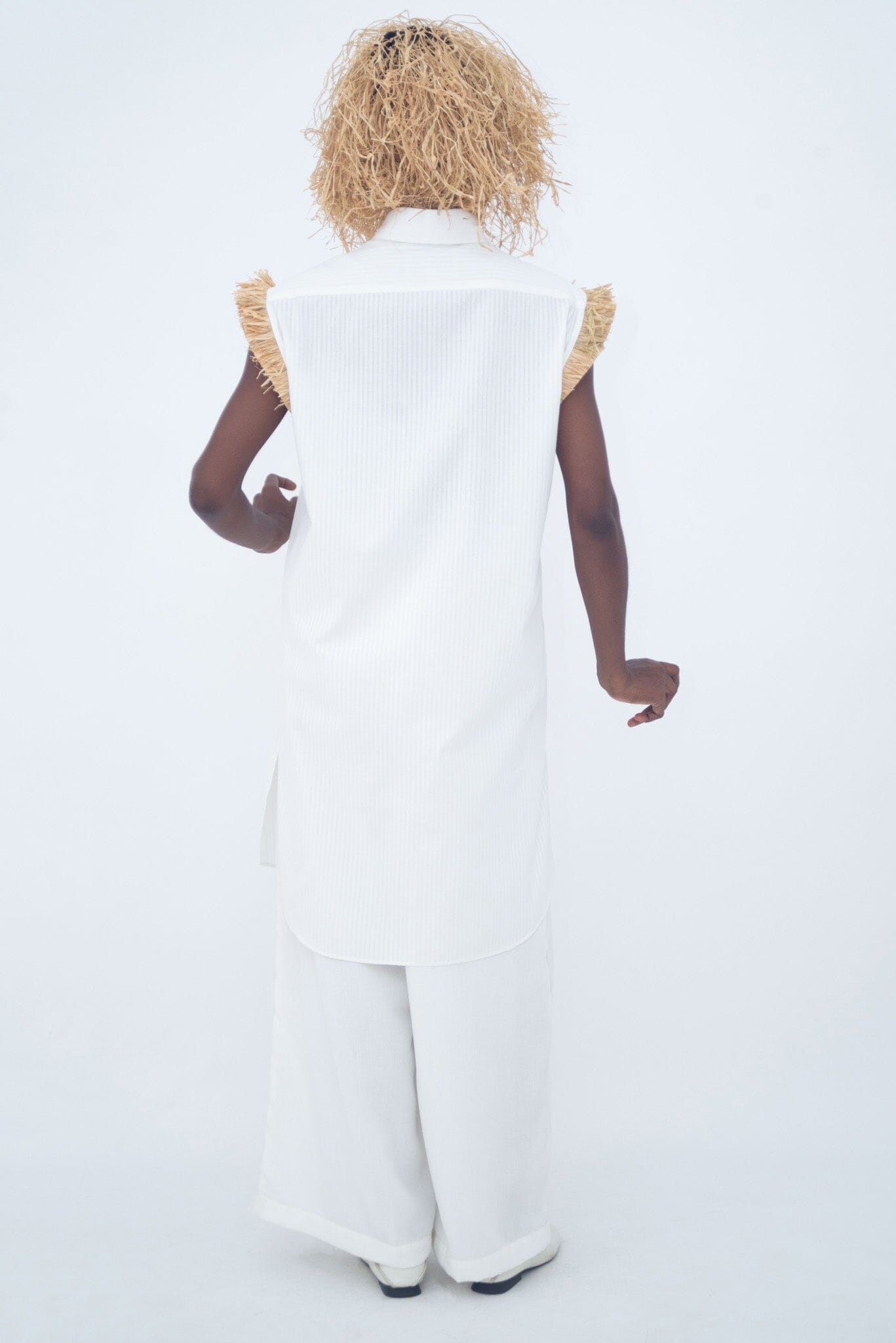 LONG SHIRT RAPHIA WHITE LaurenceAirline 