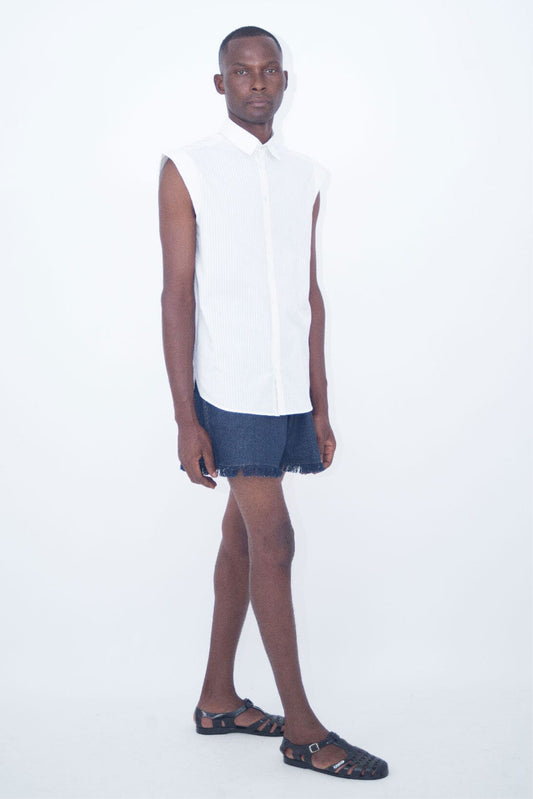 MICRO SLEEVE SHIRT WHITE LaurenceAirline 