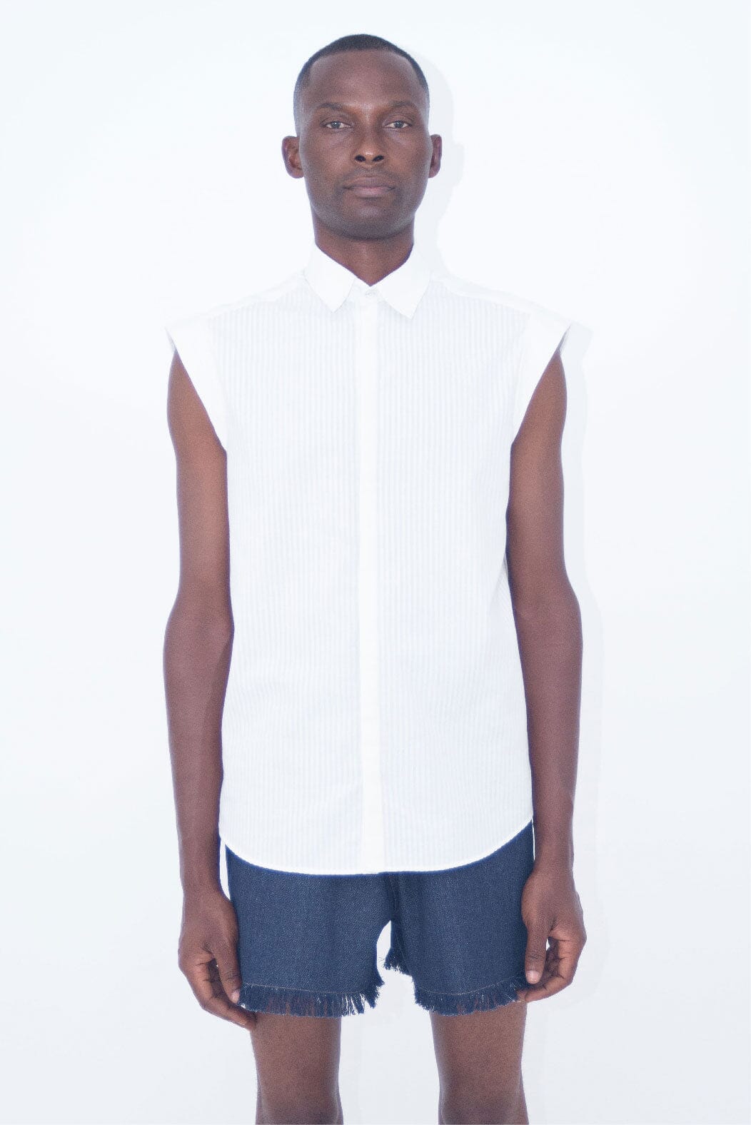 MICRO SLEEVE SHIRT WHITE LaurenceAirline 