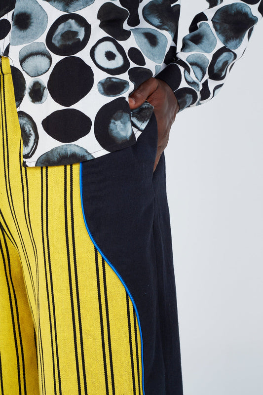 Panelled Judo Pants • Yellow Stripes Trousers New LaurenceAirline 