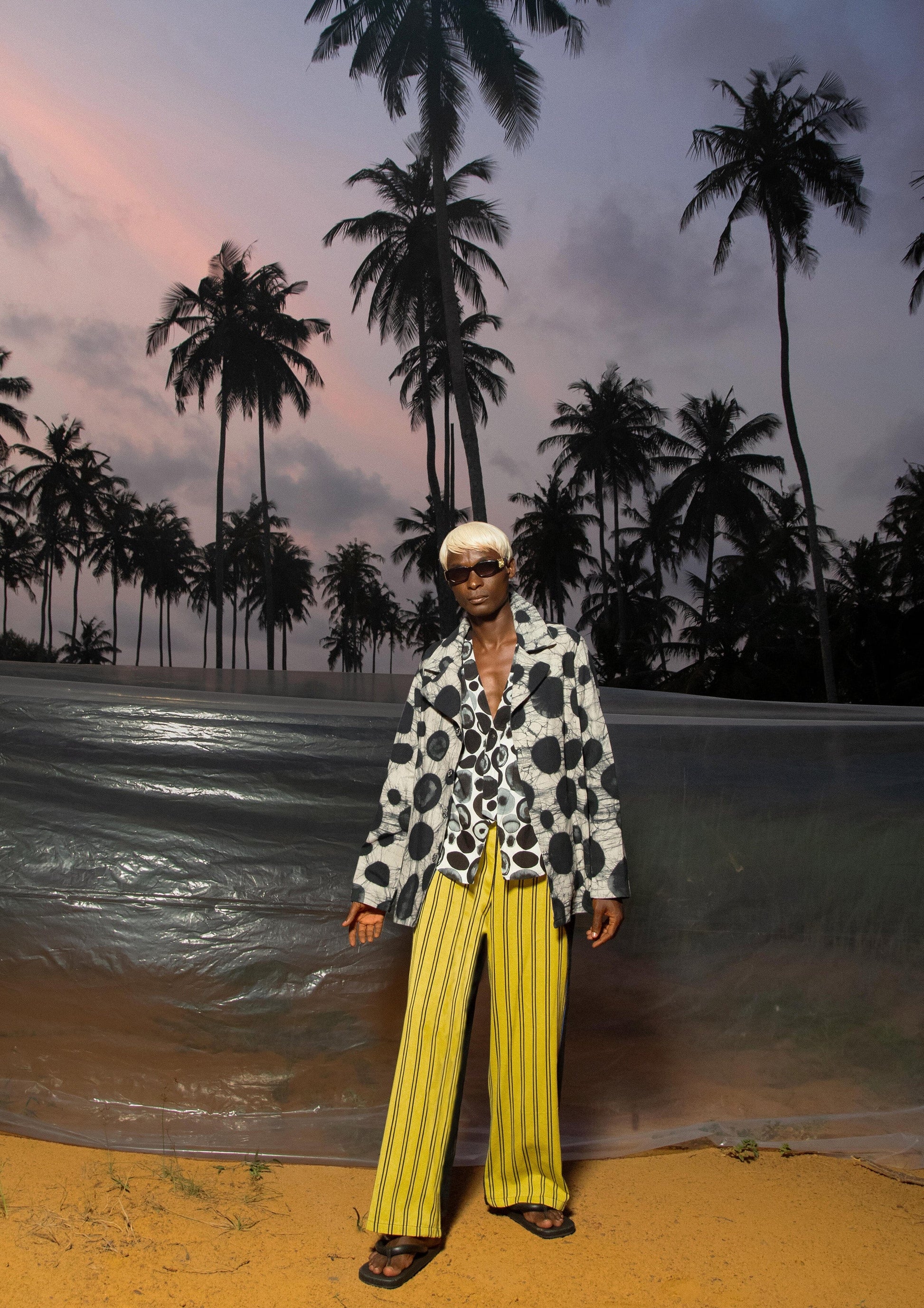 Panelled Judo Pants • Yellow Stripes Trousers New LaurenceAirline 