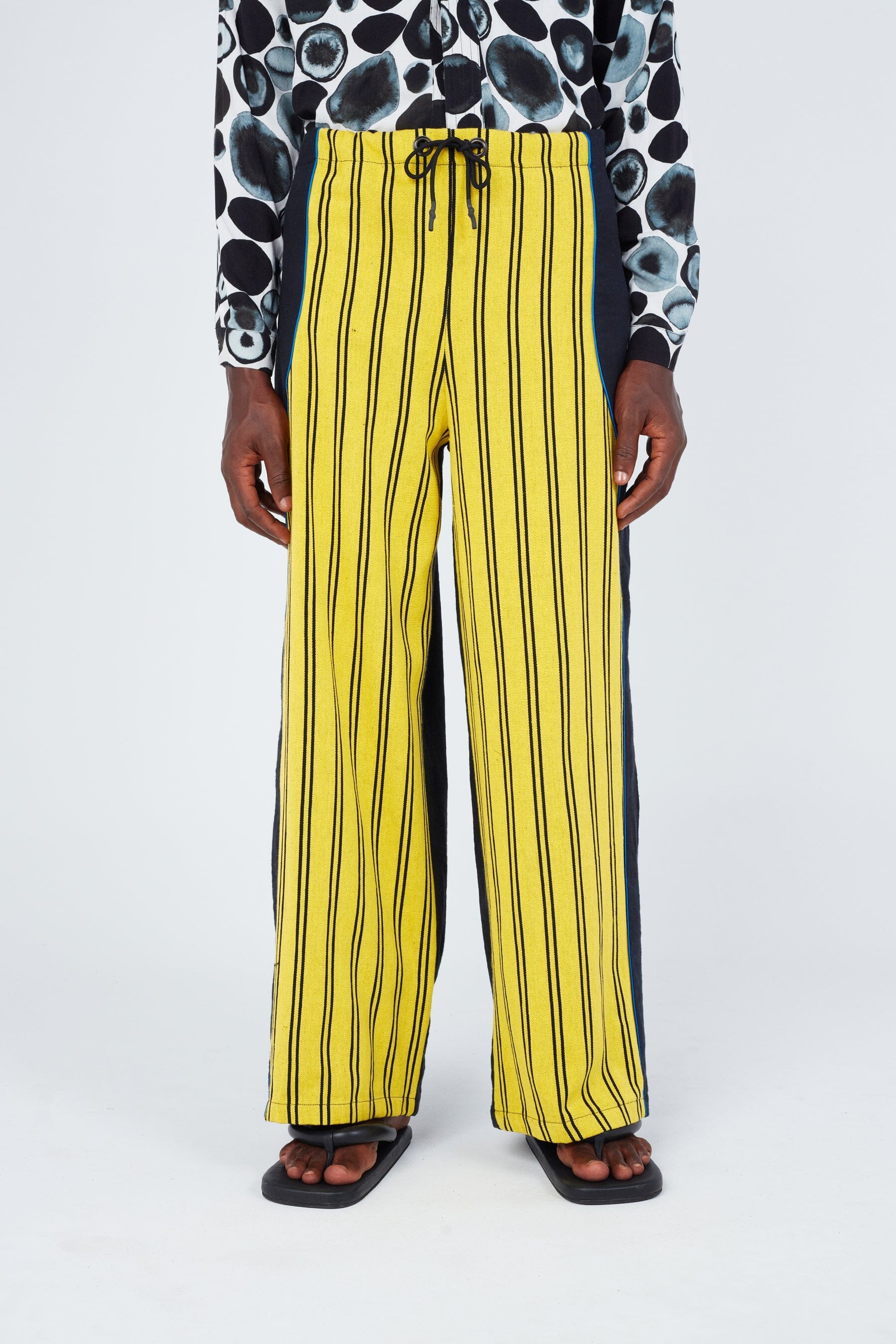 Panelled Judo Pants • Yellow Stripes Trousers New LaurenceAirline 